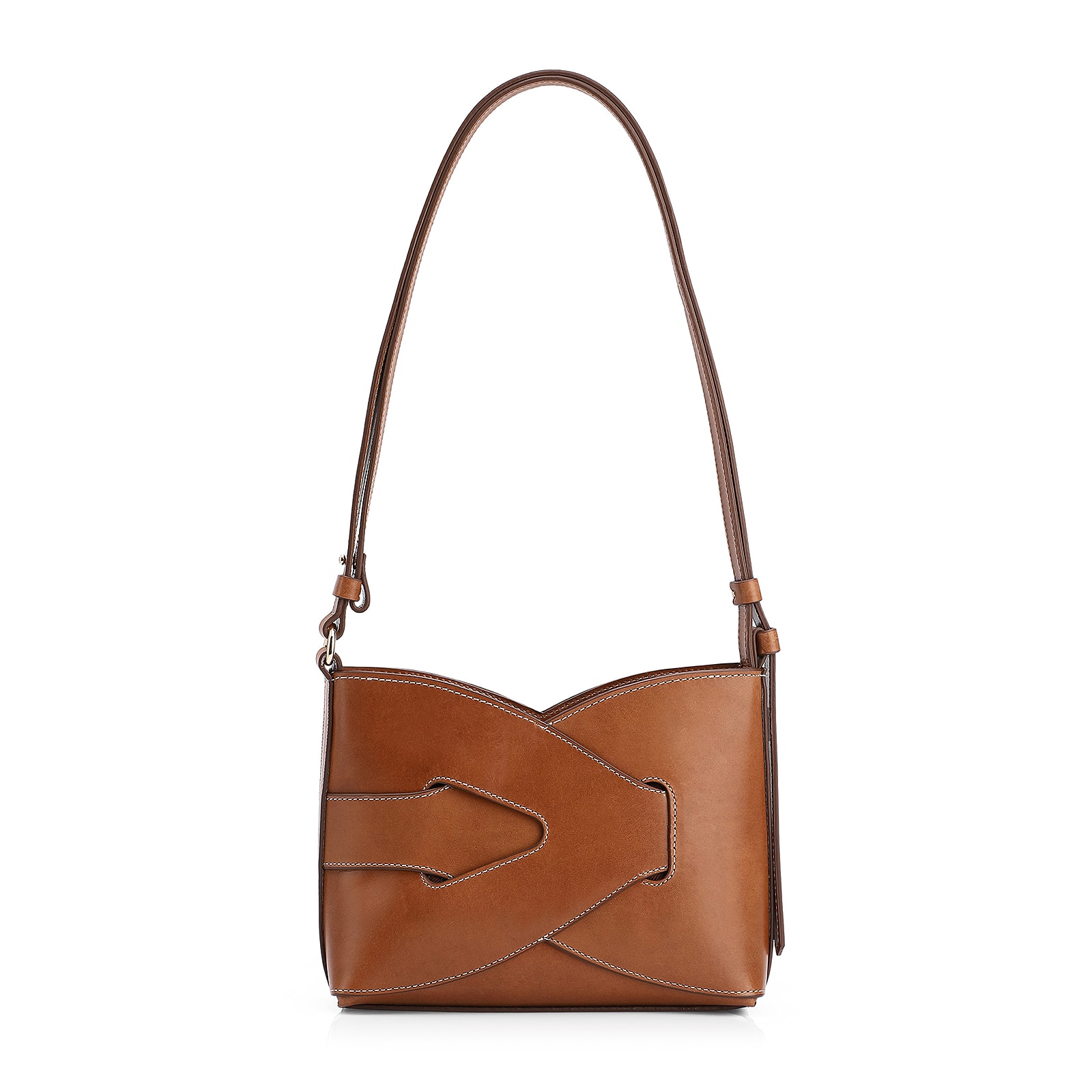 Bolsa Transversal Couro Marrom Claro