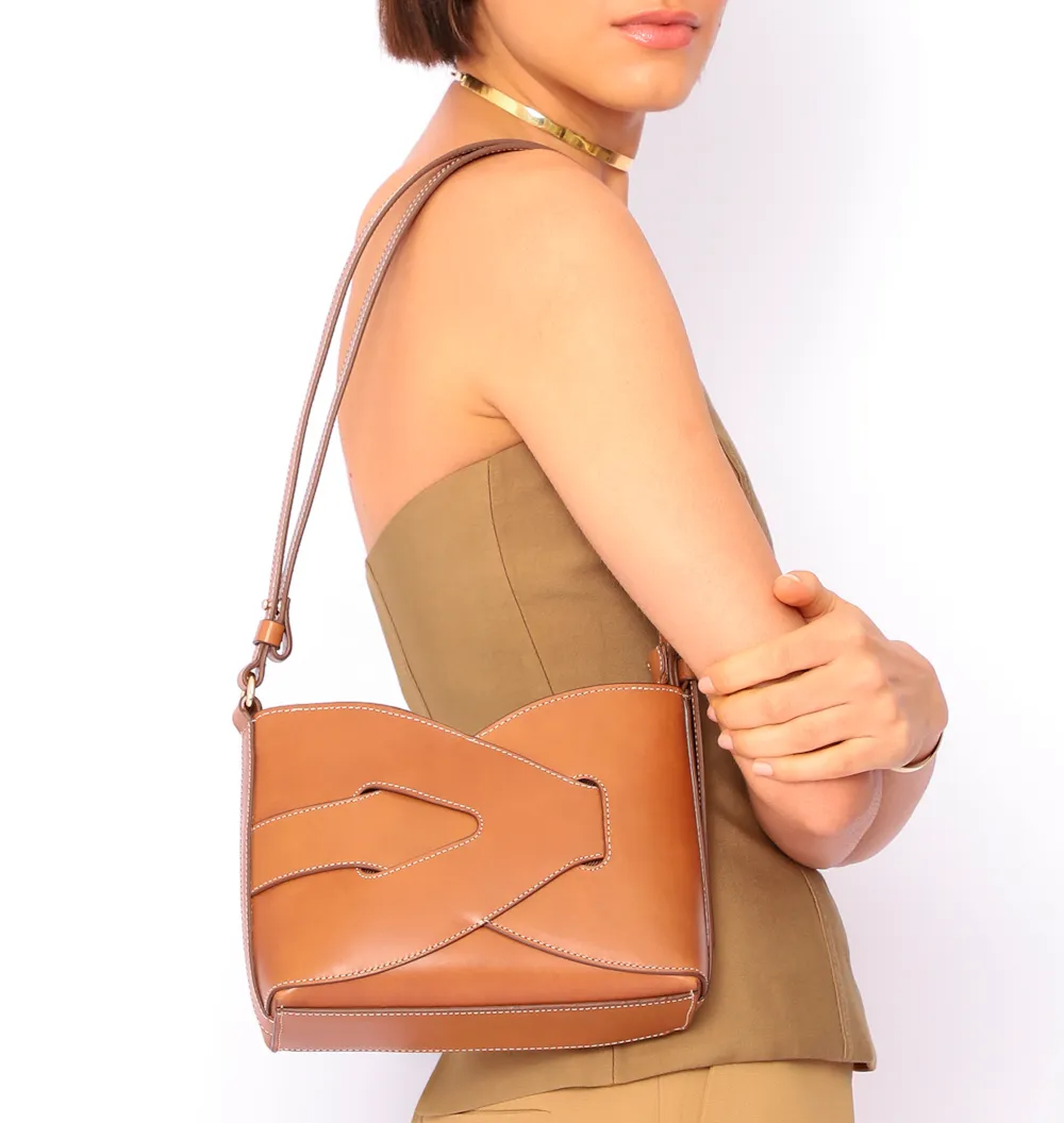 Bolsa Transversal Couro Marrom Claro - imagem 8