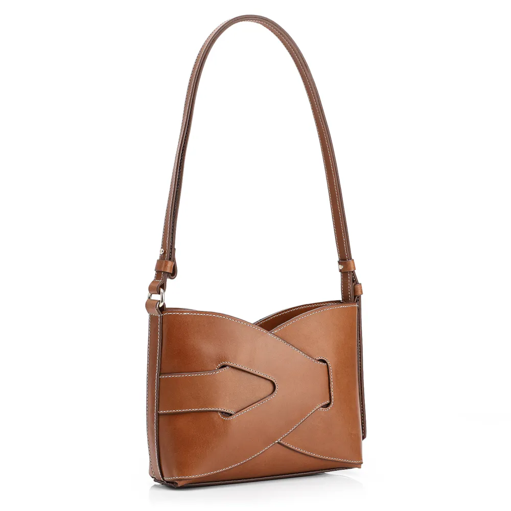 Bolsa Transversal Couro Marrom Claro - imagem 3