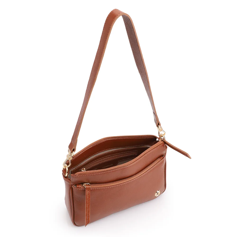 Bolsa Transversal Couro Marrom Claro - imagem 4