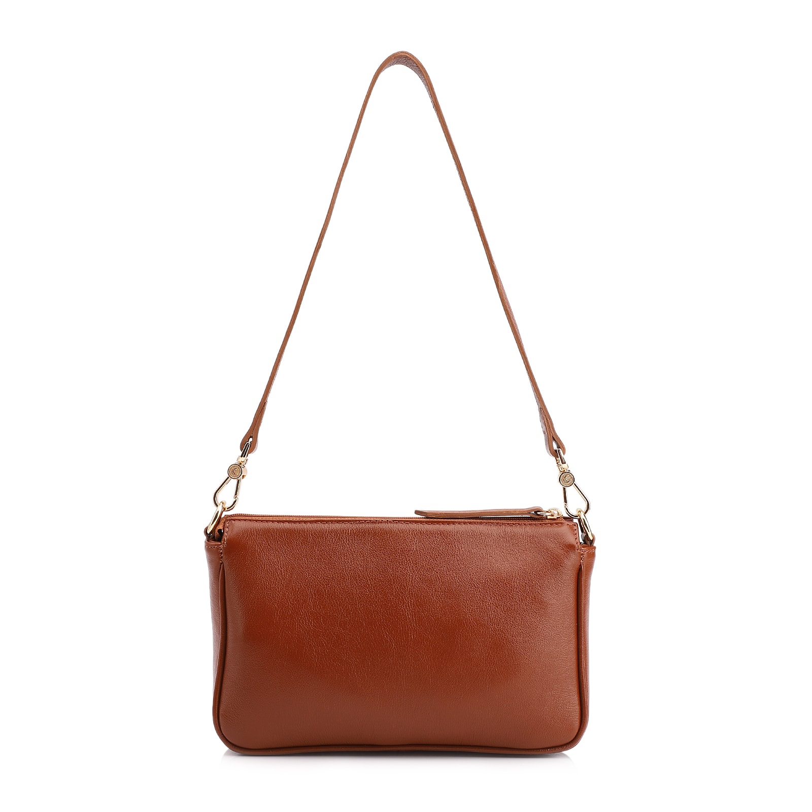 Bolsa Transversal Couro Marrom Claro