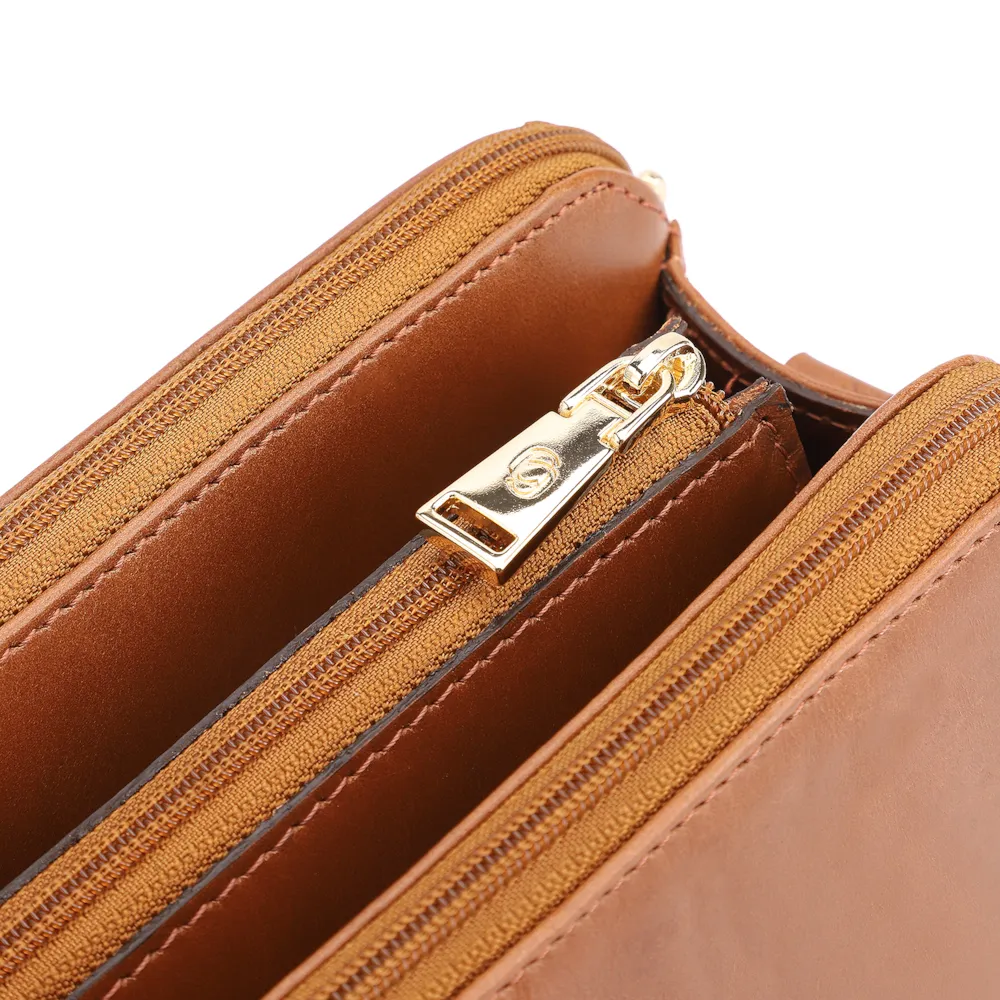 Bolsa Transversal Couro Marrom Claro - imagem 5