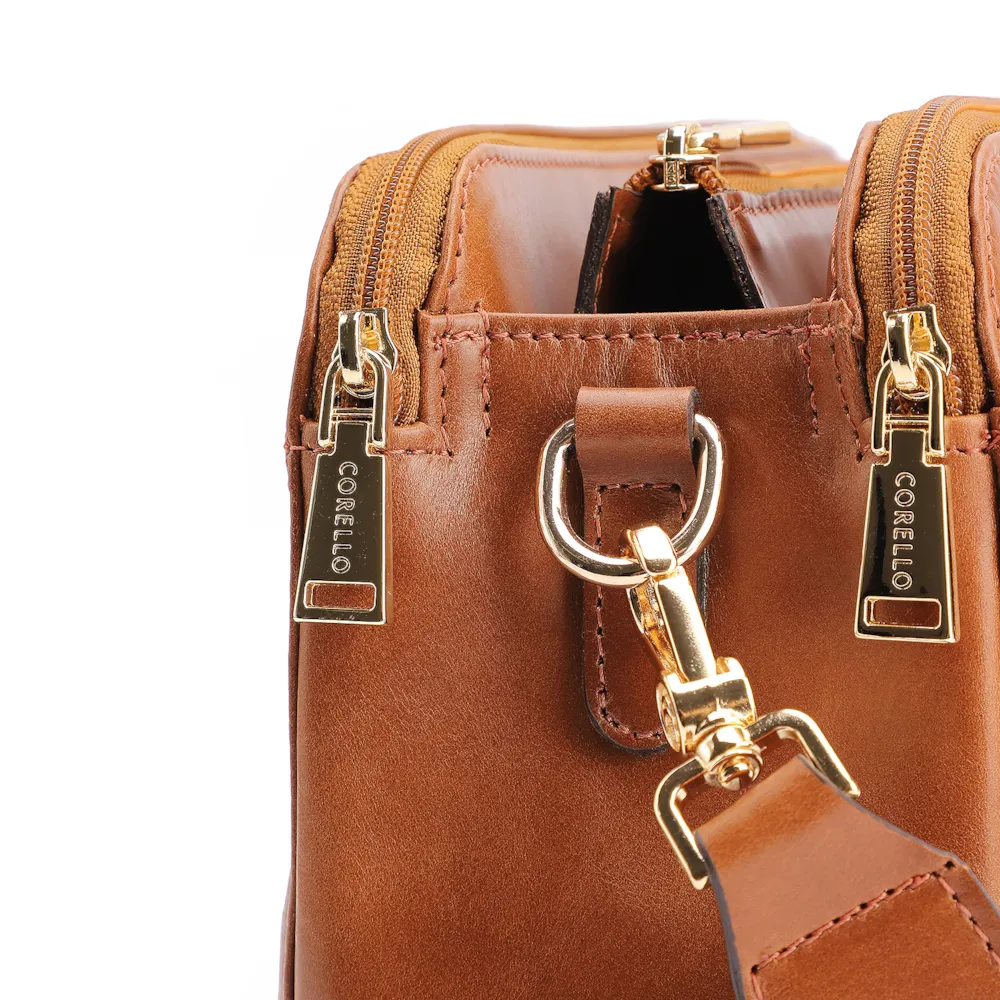 Bolsa Transversal Couro Marrom Claro - imagem 7