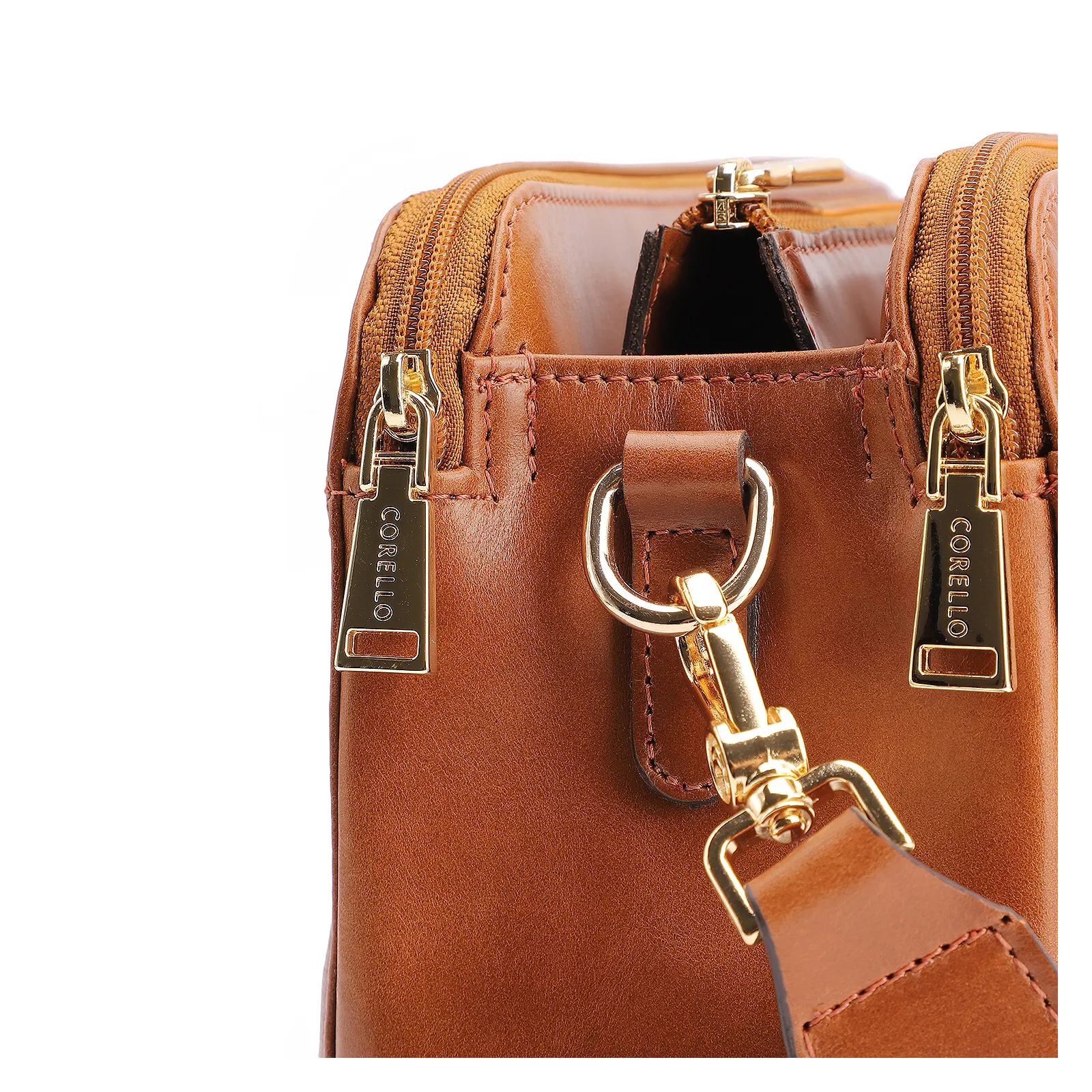 Bolsa Transversal Couro Marrom Claro