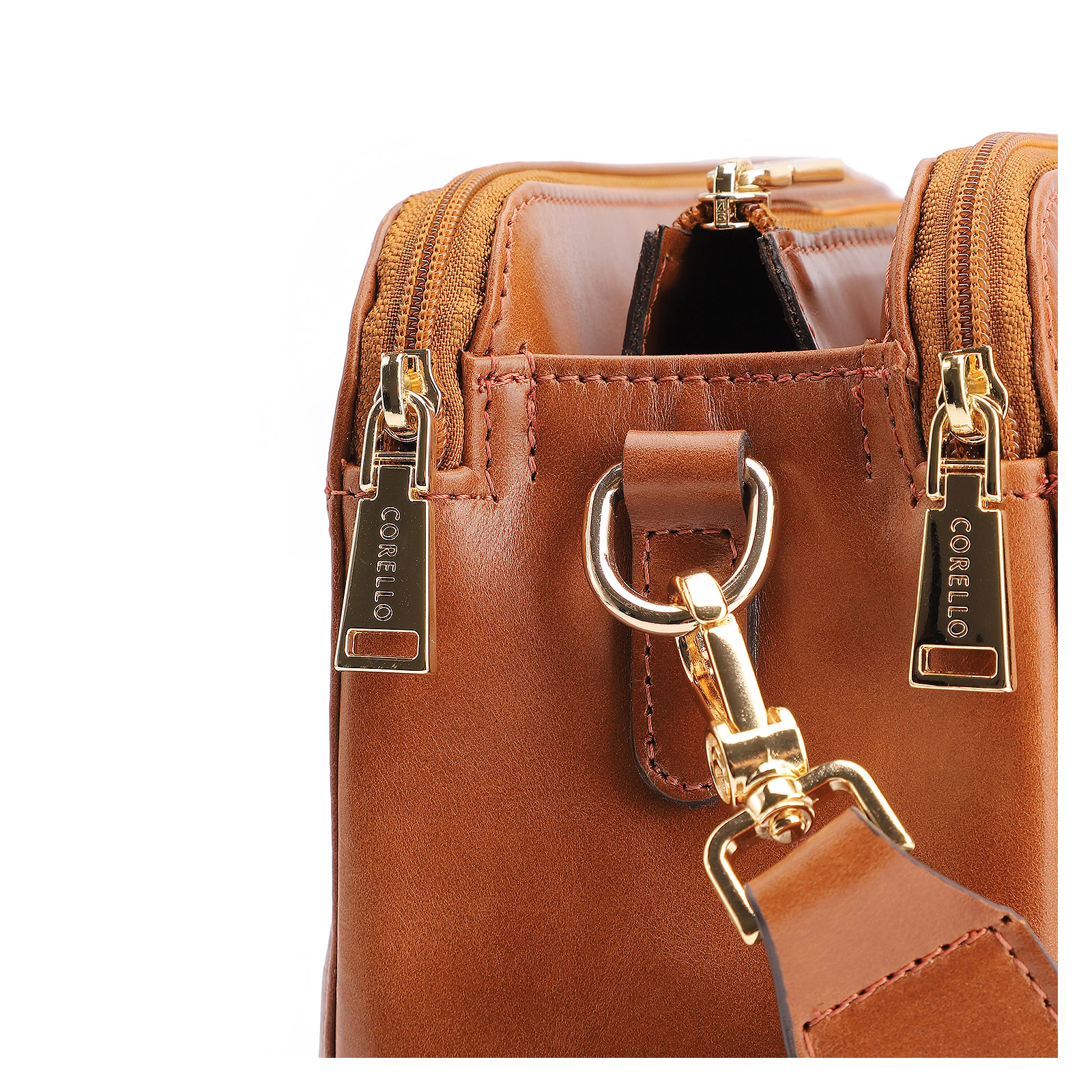 Bolsa Transversal Couro Marrom Claro
