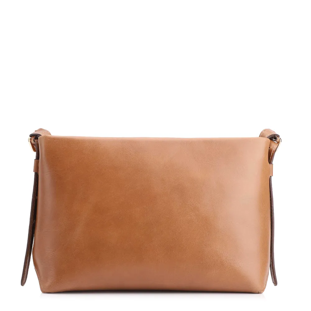 Bolsa Transversal Couro Marrom Claro/Alça Alt Tramado Marrom Claro - imagem 4