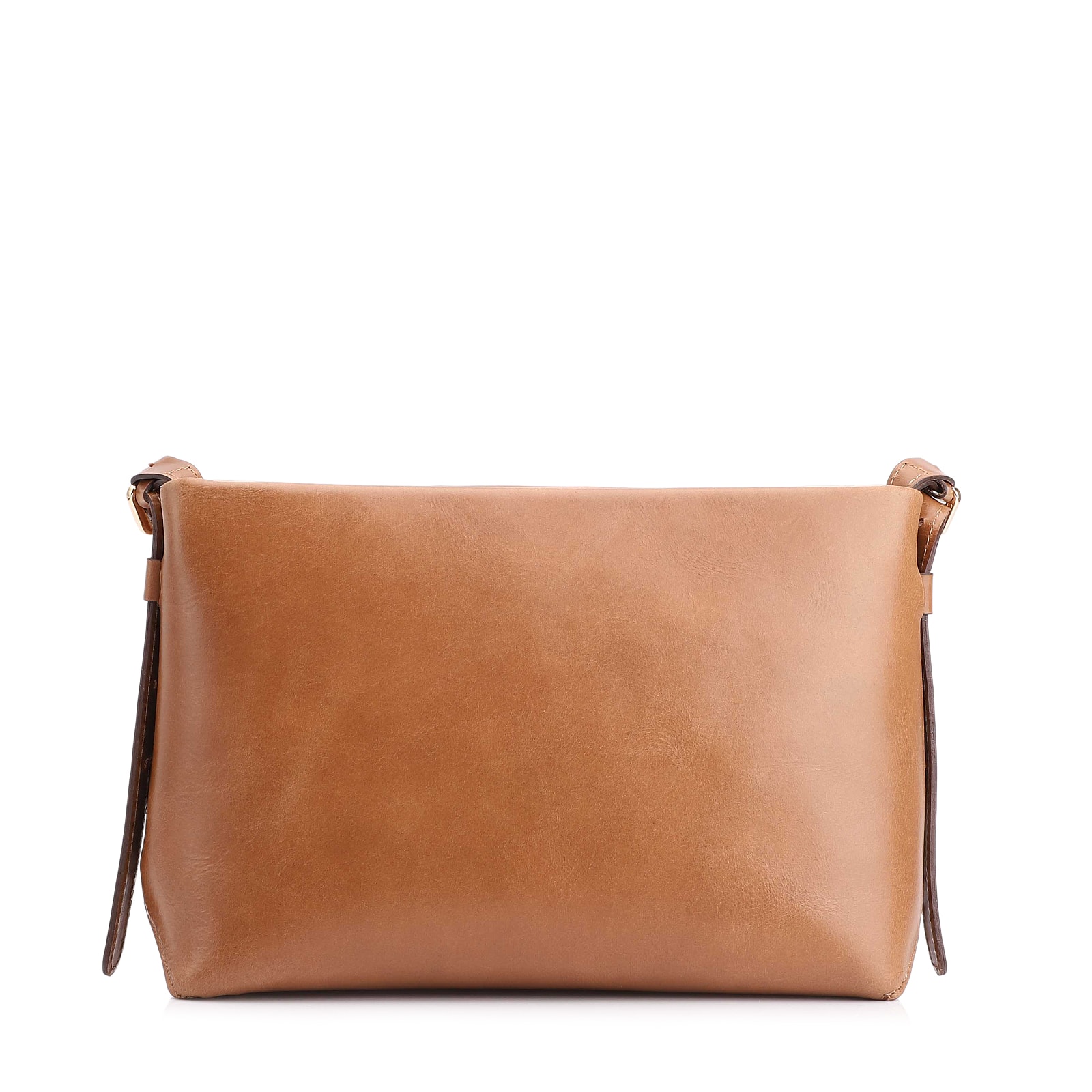 Bolsa Transversal Couro Marrom Claro/Alça Alt Tramado Marrom Claro