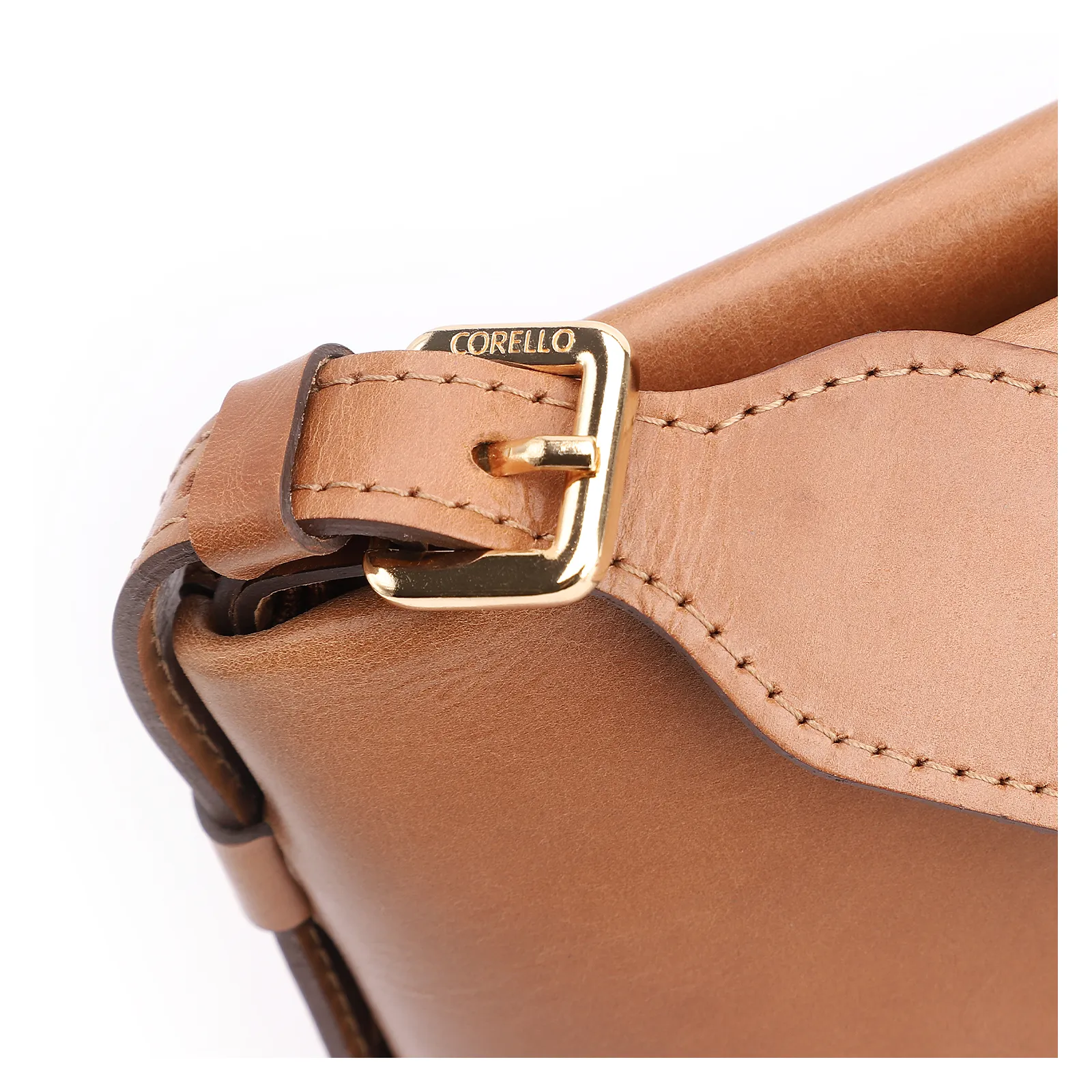 Bolsa Transversal Couro Marrom Claro/Alça Alt Tramado Marrom Claro