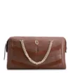 Bolsa Transversal Couro Marrom/Couro Nobuck Marrom/Lezard Marrom - imagem 1
