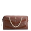 Bolsa Transversal Couro Marrom/Couro Nobuck Marrom/Lezard Marrom - imagem 1