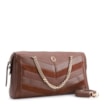 Bolsa Transversal Couro Marrom/Couro Nobuck Marrom/Lezard Marrom - imagem 3