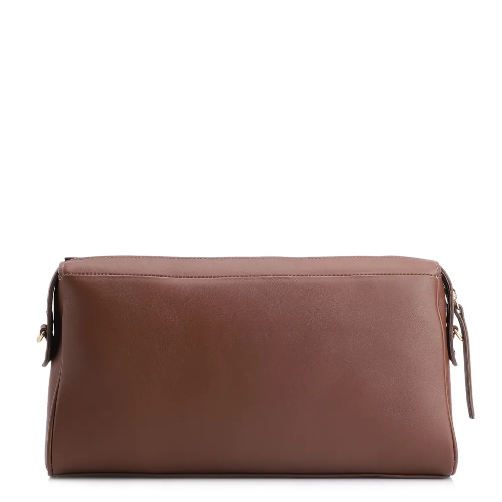 Bolsa Transversal Couro Marrom/Couro Nobuck Marrom/Lezard Marrom - imagem 4