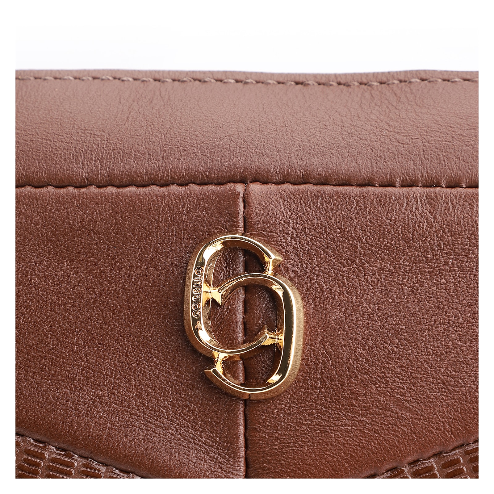 Bolsa Transversal Couro Marrom/Couro Nobuck Marrom/Lezard Marrom