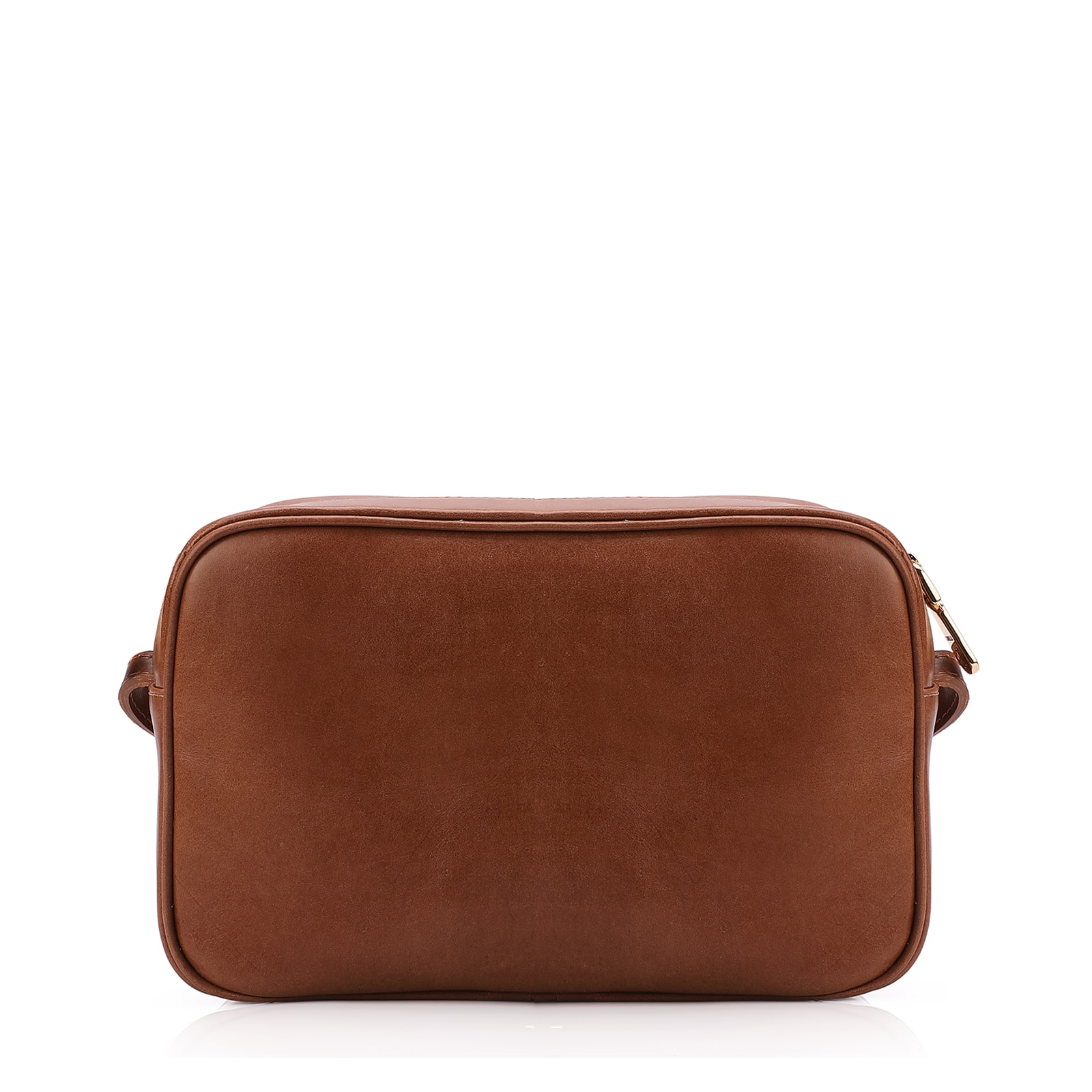 Bolsa Transversal Couro Marrom/Crochet Marrom
