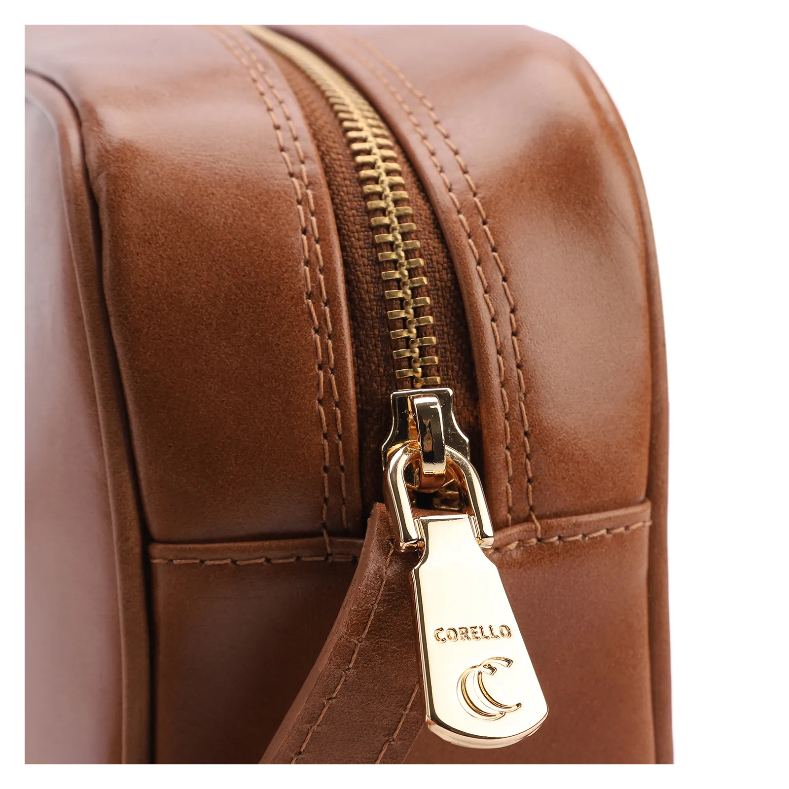 Bolsa Transversal Couro Marrom/Crochet Marrom