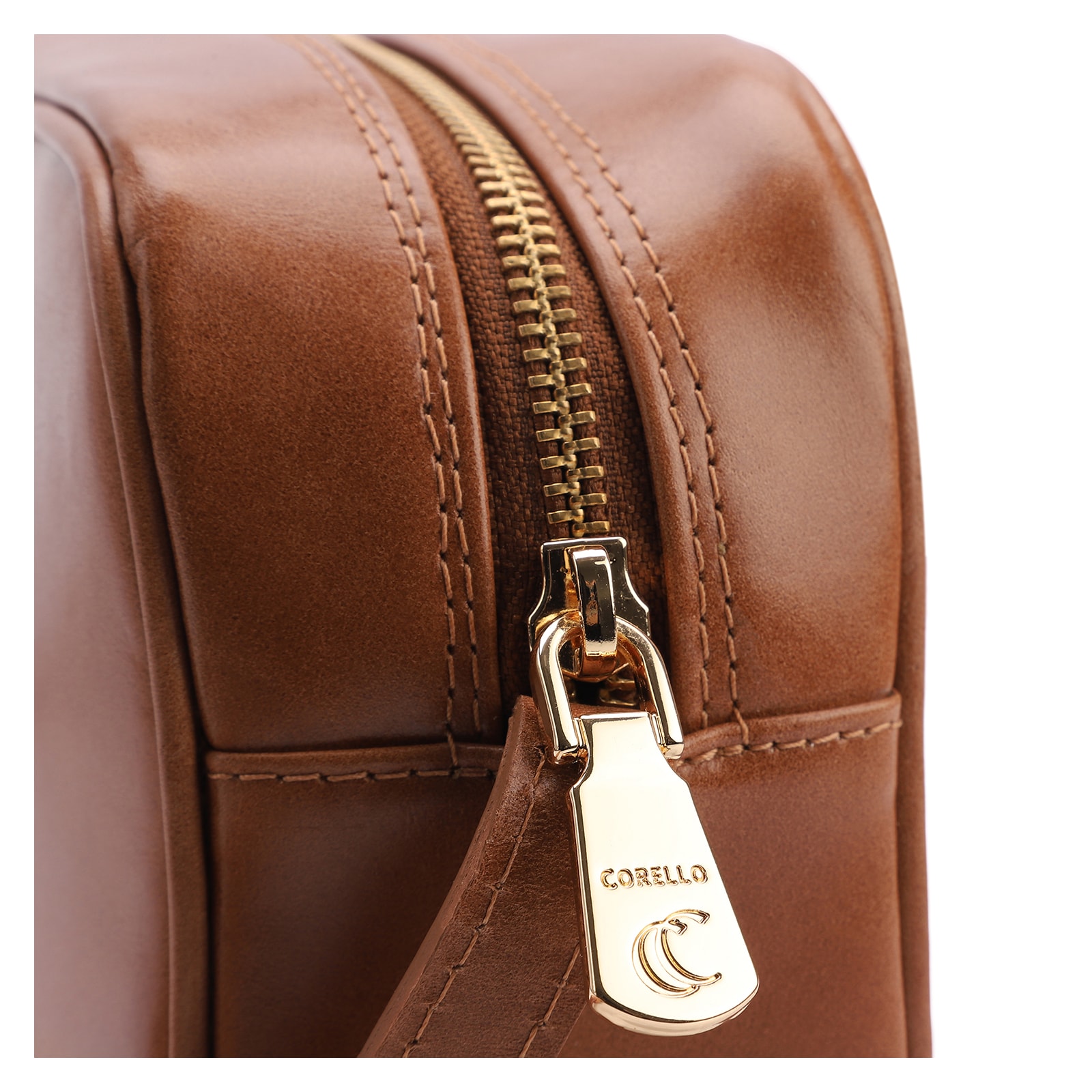 Bolsa Transversal Couro Marrom/Crochet Marrom