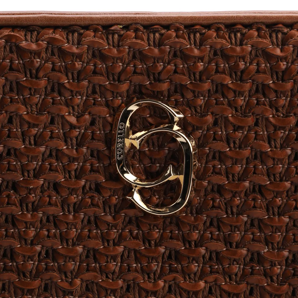 Bolsa Transversal Couro Marrom/Crochet Marrom - imagem 6