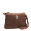 Bolsa Transversal Couro Marrom/Crochet Marrom - imagem 2