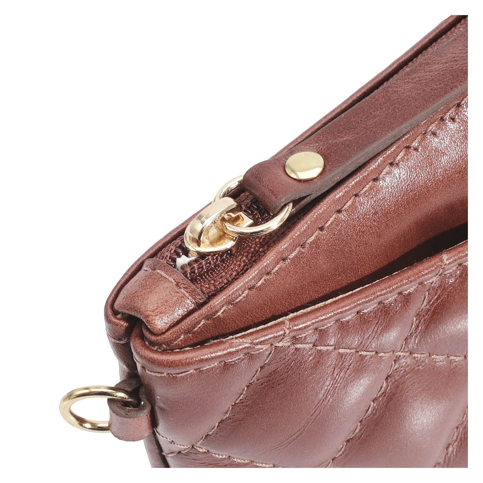 Bolsa Transversal Couro Marrom Escuro