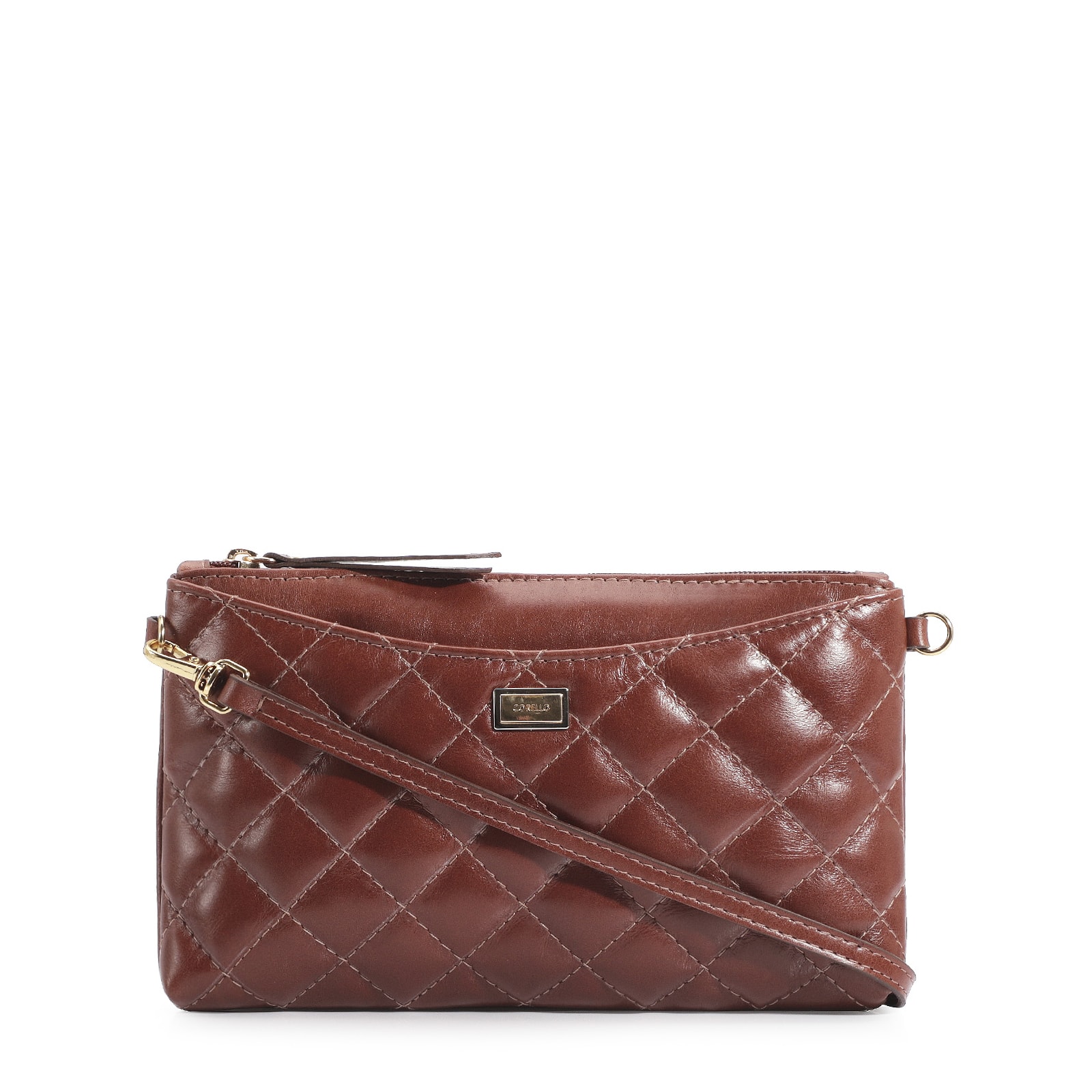 Bolsa Transversal Couro Marrom Escuro