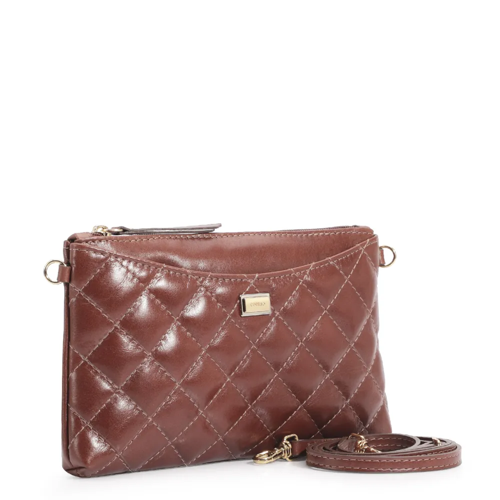 Bolsa Transversal Couro Marrom Escuro - imagem 2
