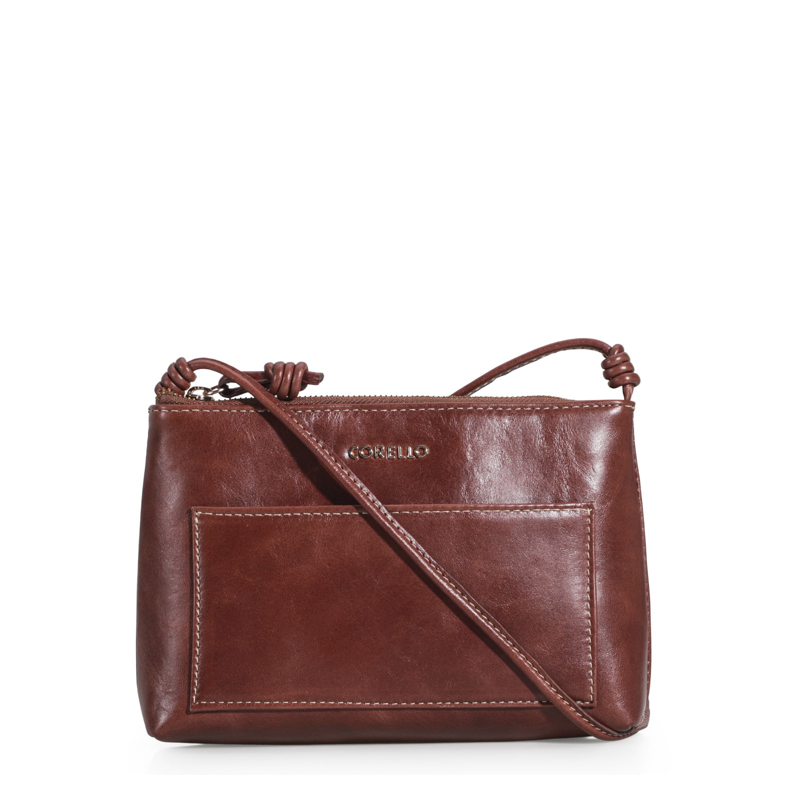 Bolsa Transversal Couro Marrom Escuro