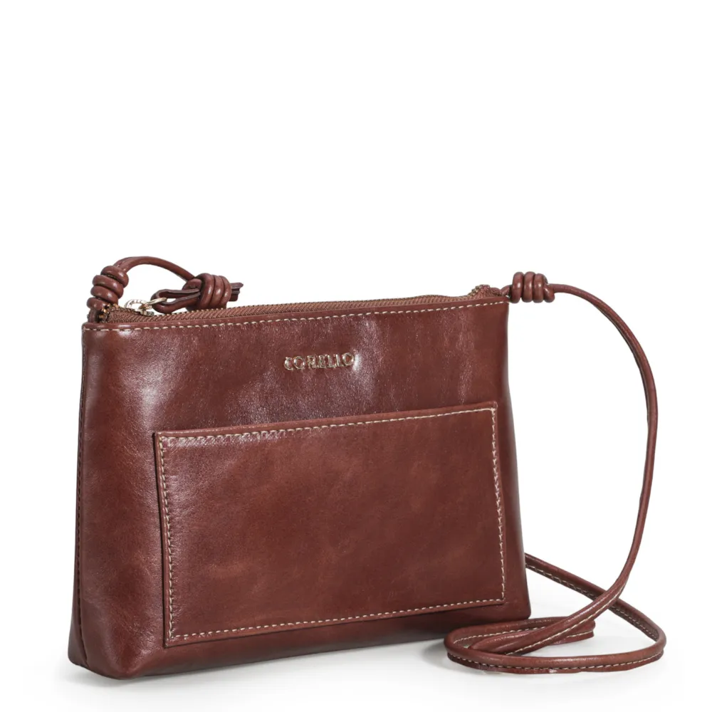Bolsa Transversal Couro Marrom Escuro - imagem 2