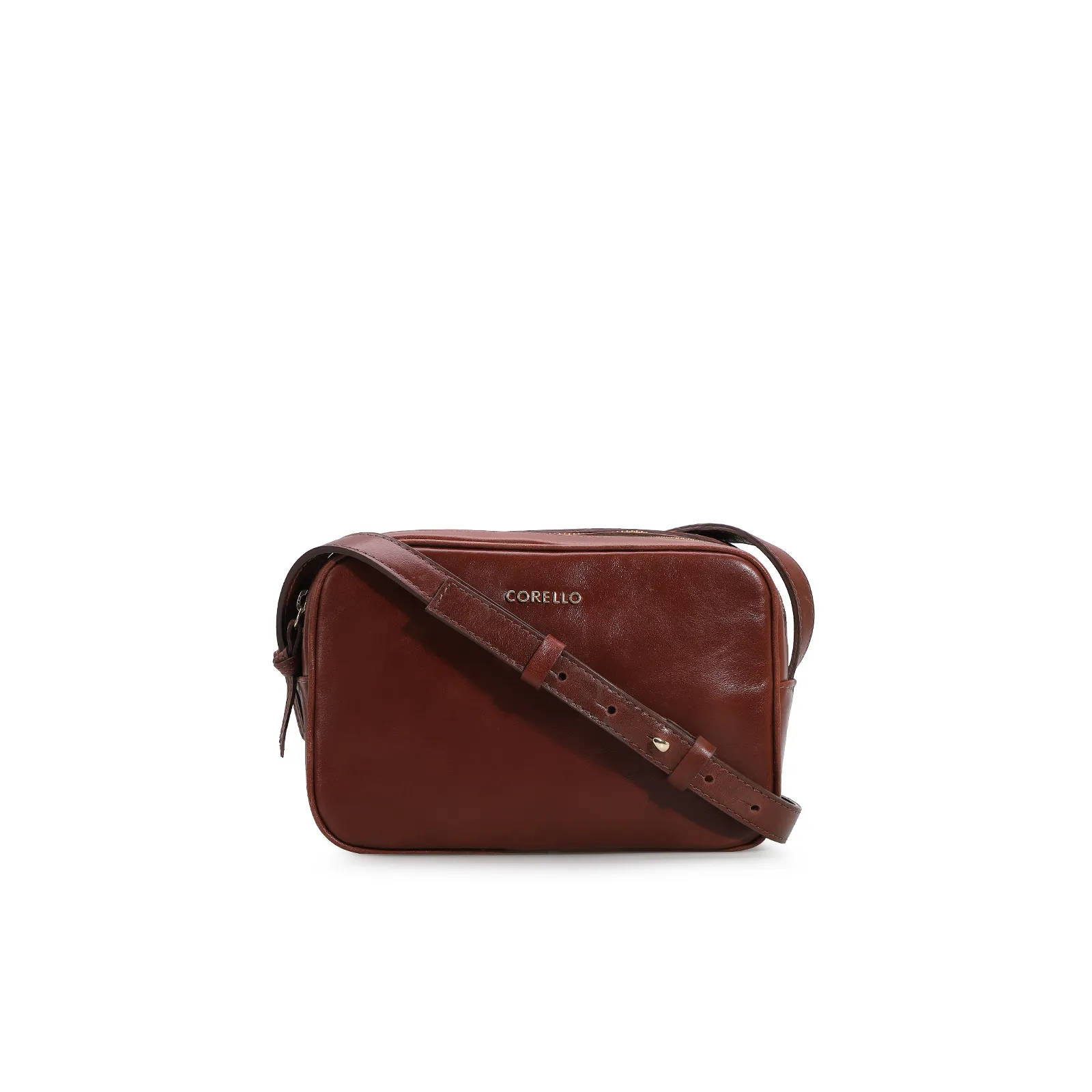 Bolsa Transversal Couro Marrom Escuro