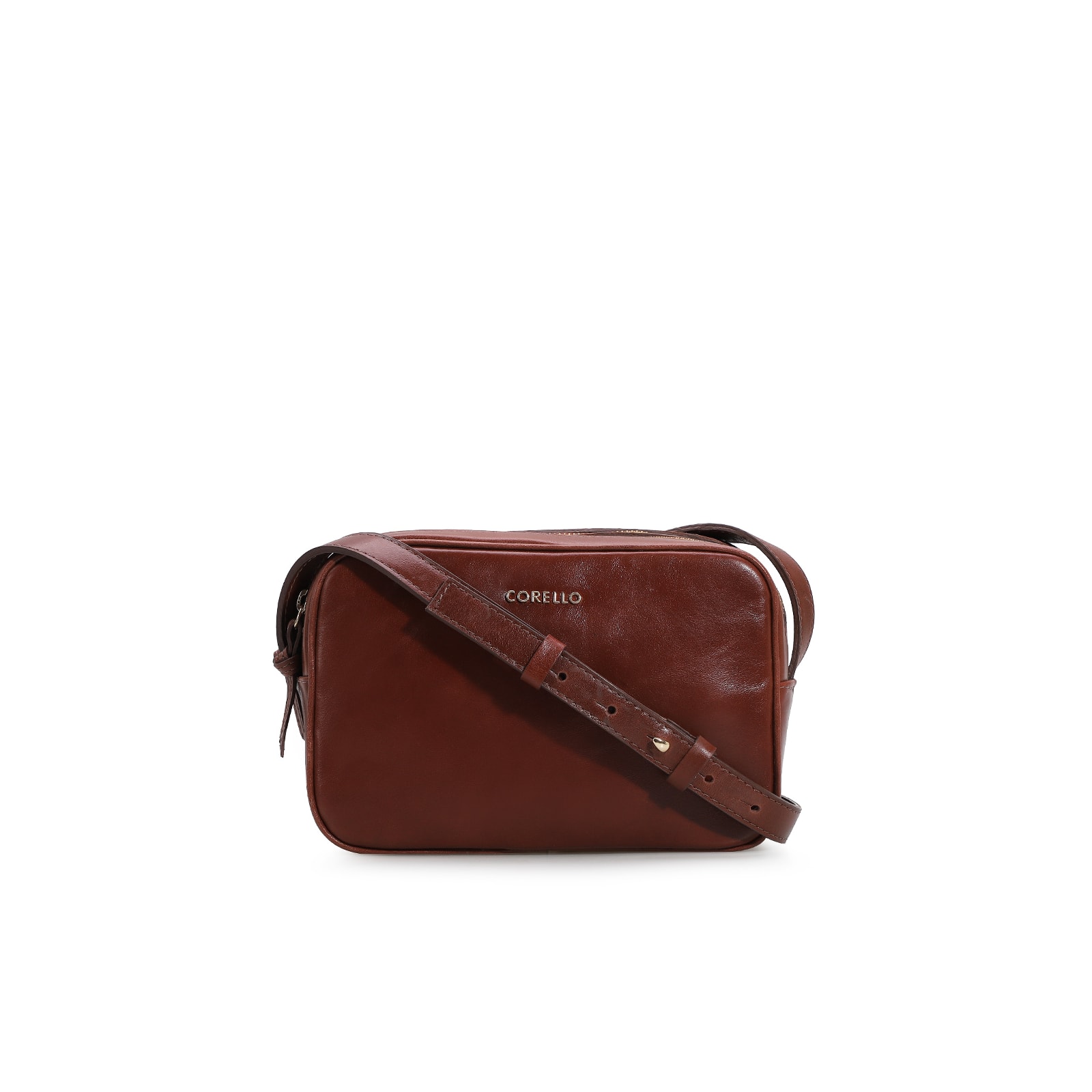 Bolsa Transversal Couro Marrom Escuro