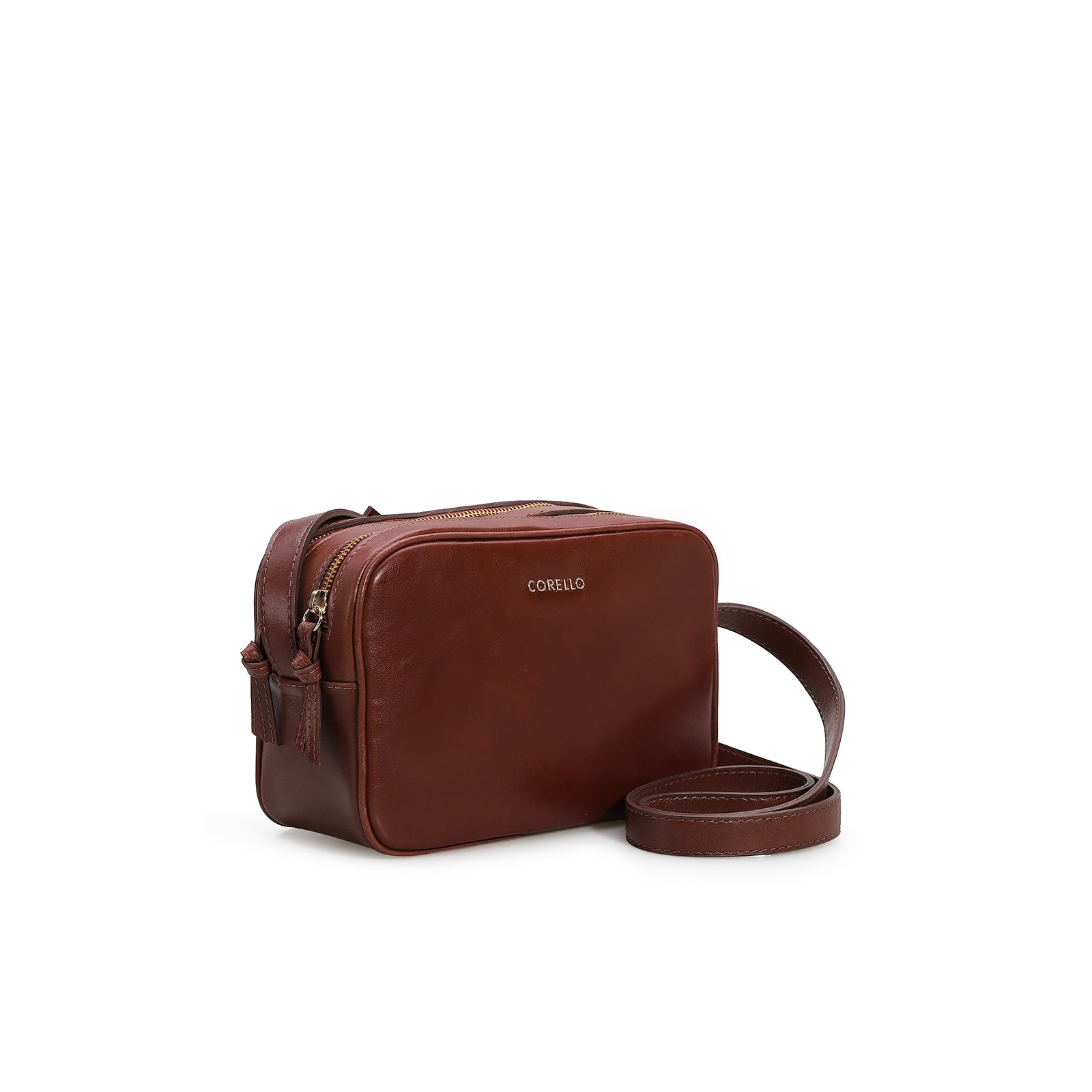 Bolsa Transversal Couro Marrom Escuro