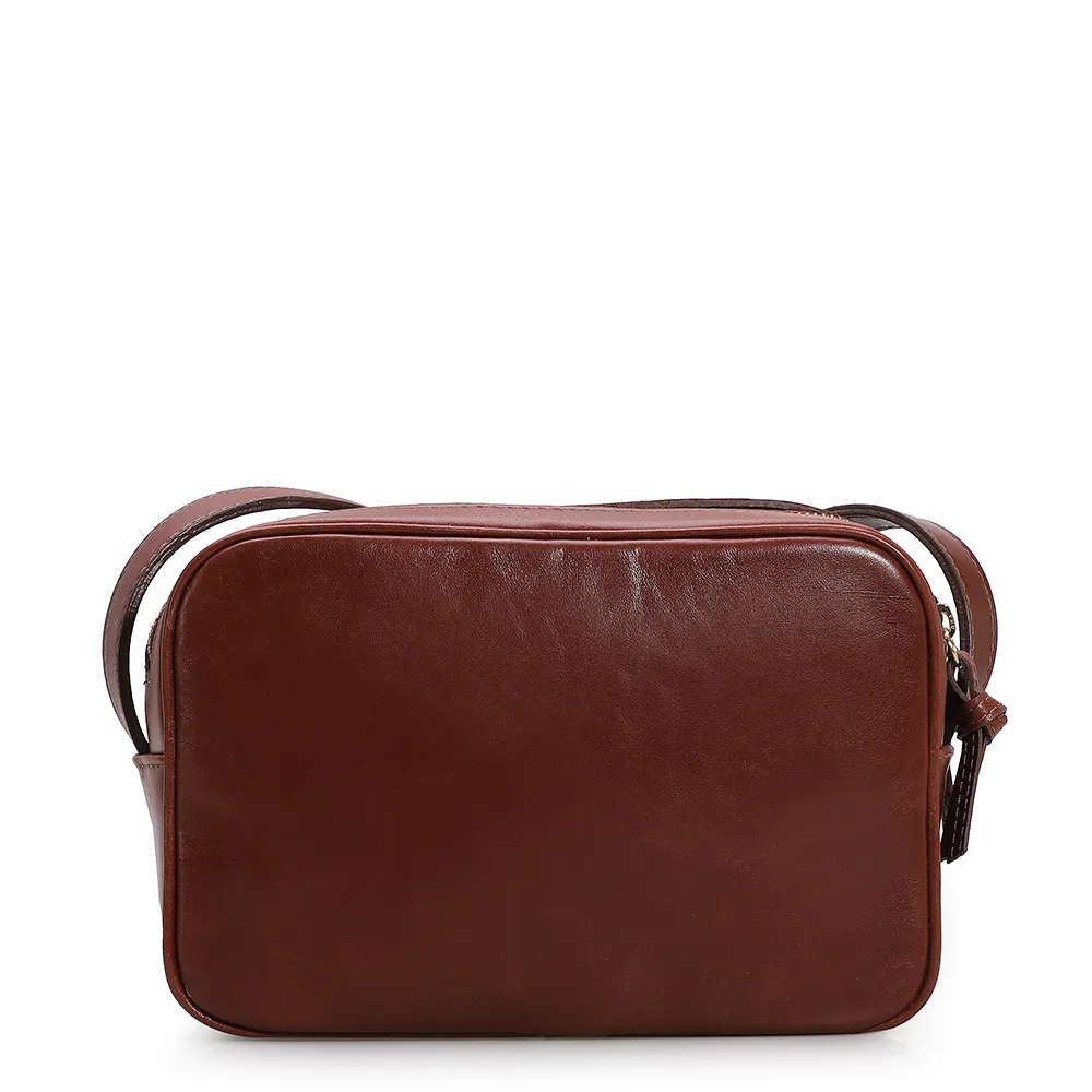 Bolsa Transversal Couro Marrom Escuro - imagem 3