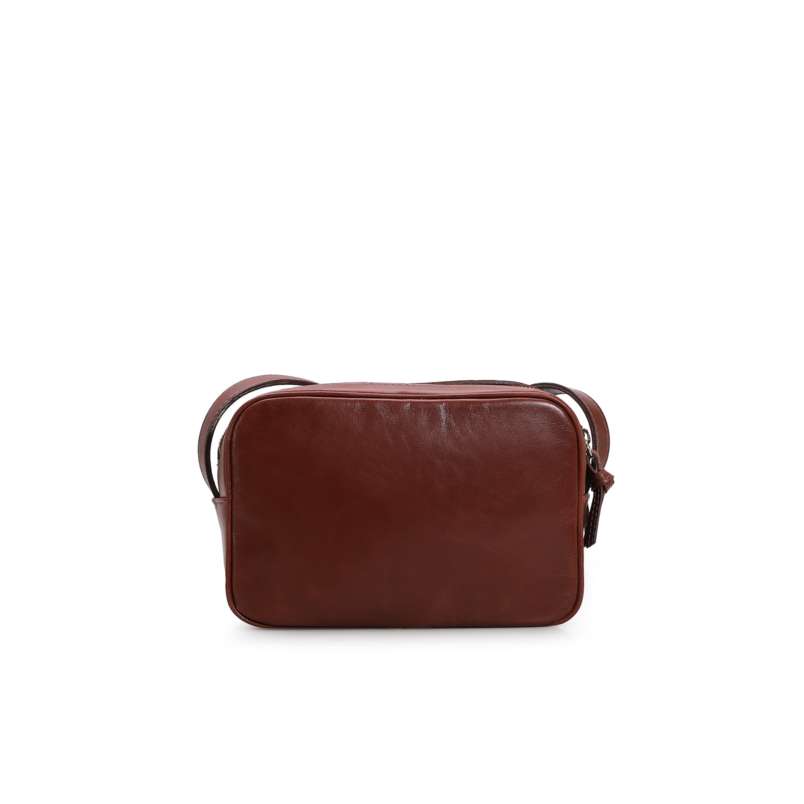 Bolsa Transversal Couro Marrom Escuro