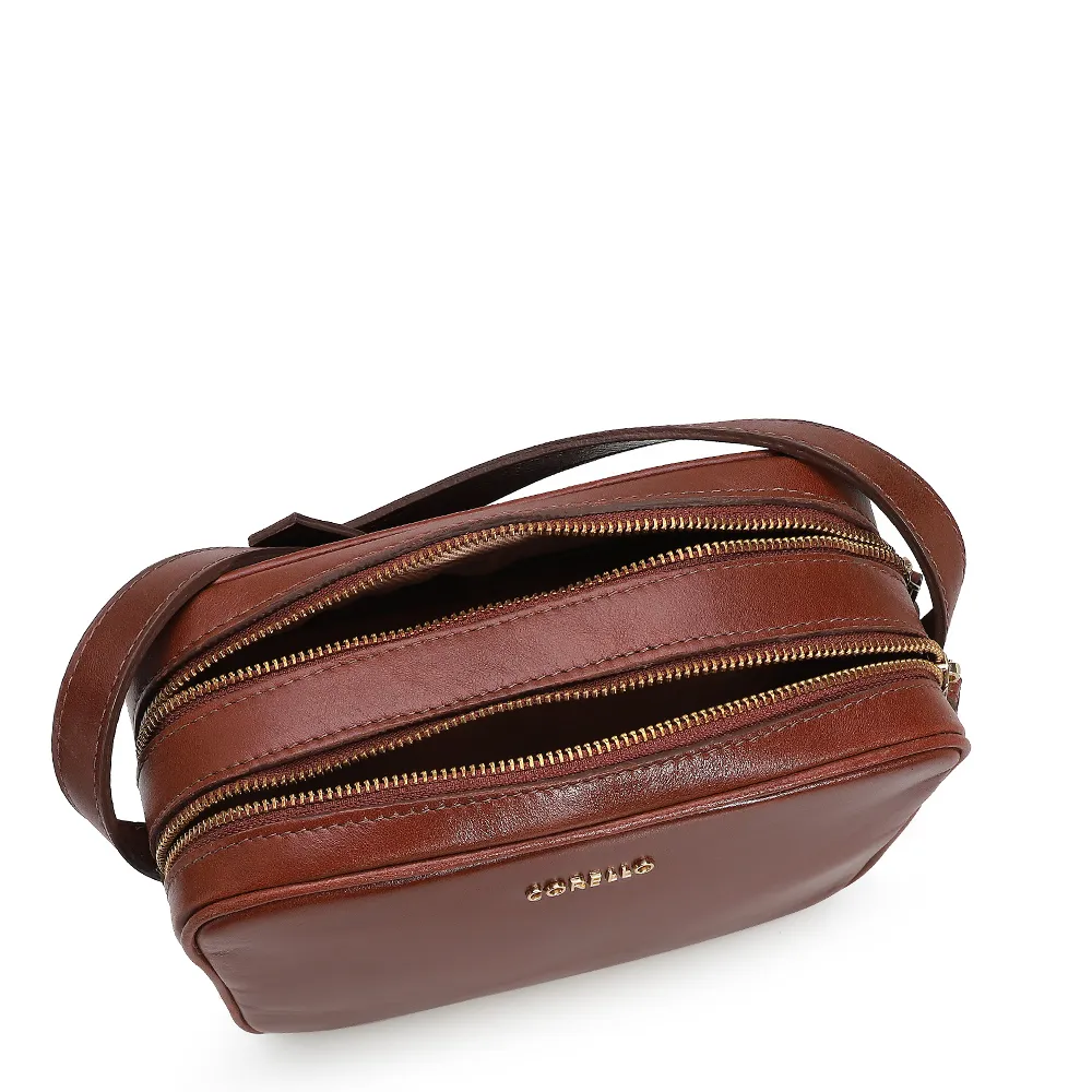 Bolsa Transversal Couro Marrom Escuro - imagem 4
