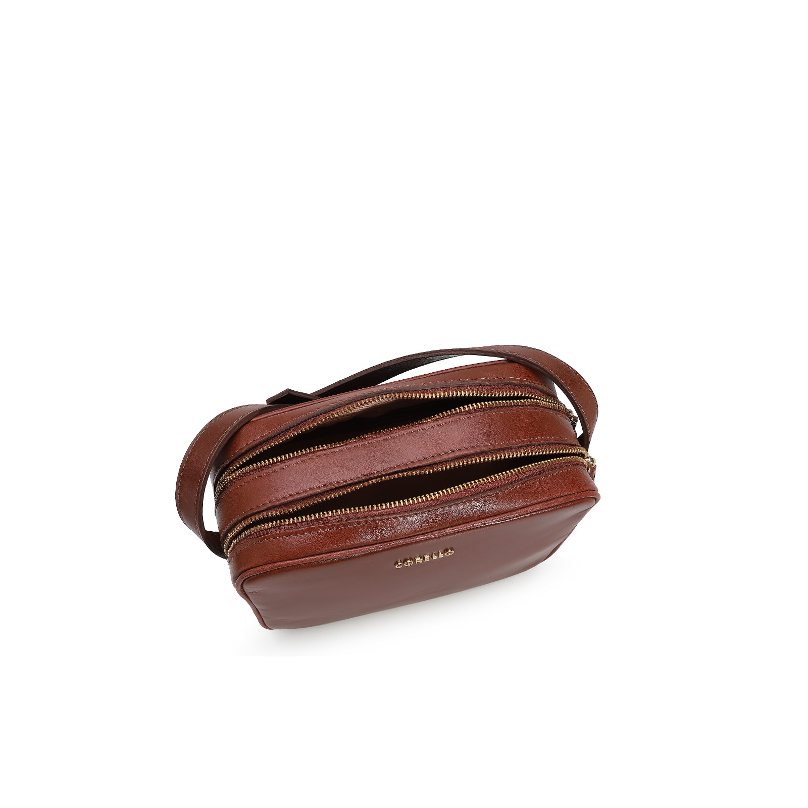 Bolsa Transversal Couro Marrom Escuro