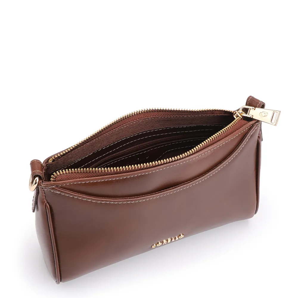 Bolsa Transversal Couro Marrom Escuro - imagem 4