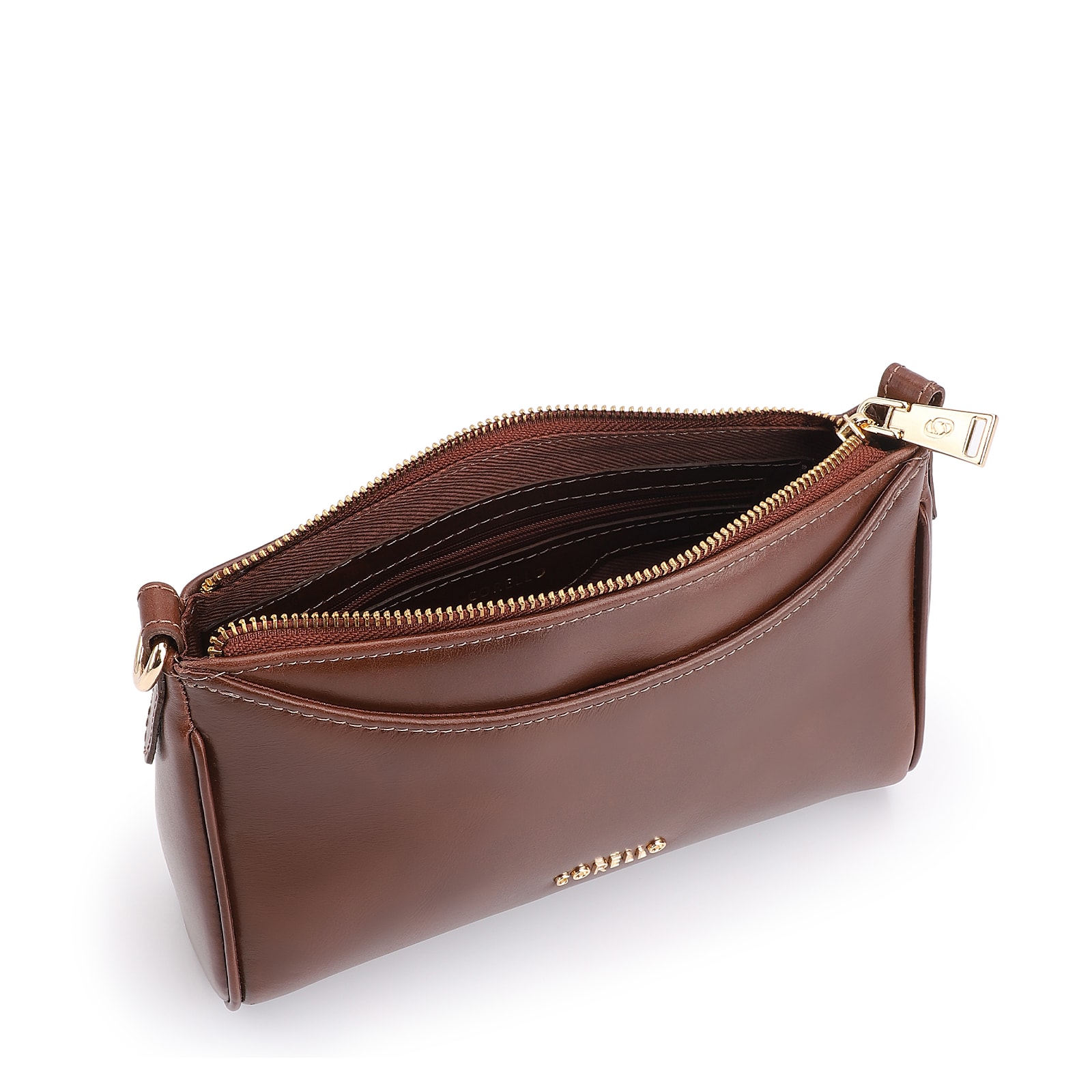 Bolsa Transversal Couro Marrom Escuro