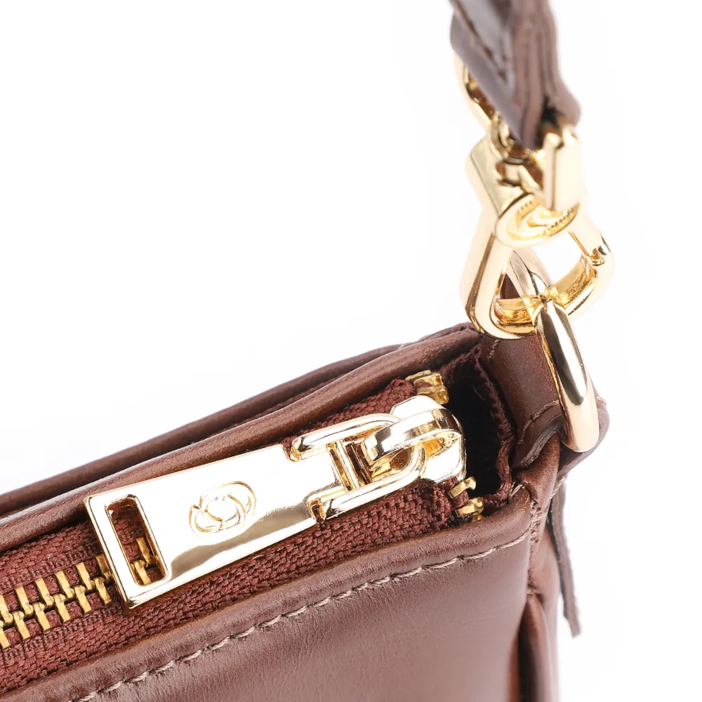 Bolsa Transversal Couro Marrom Escuro - imagem 5