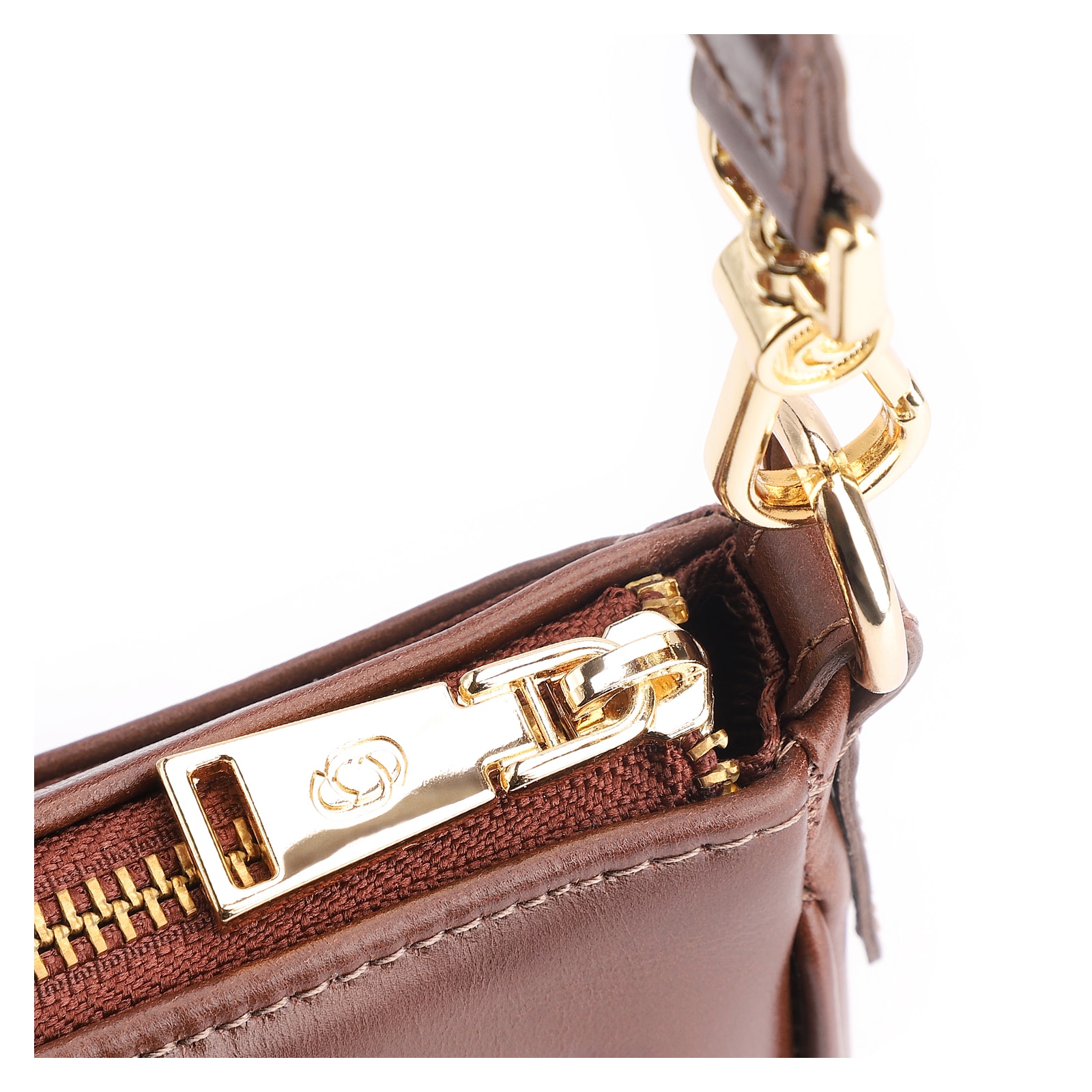Bolsa Transversal Couro Marrom Escuro