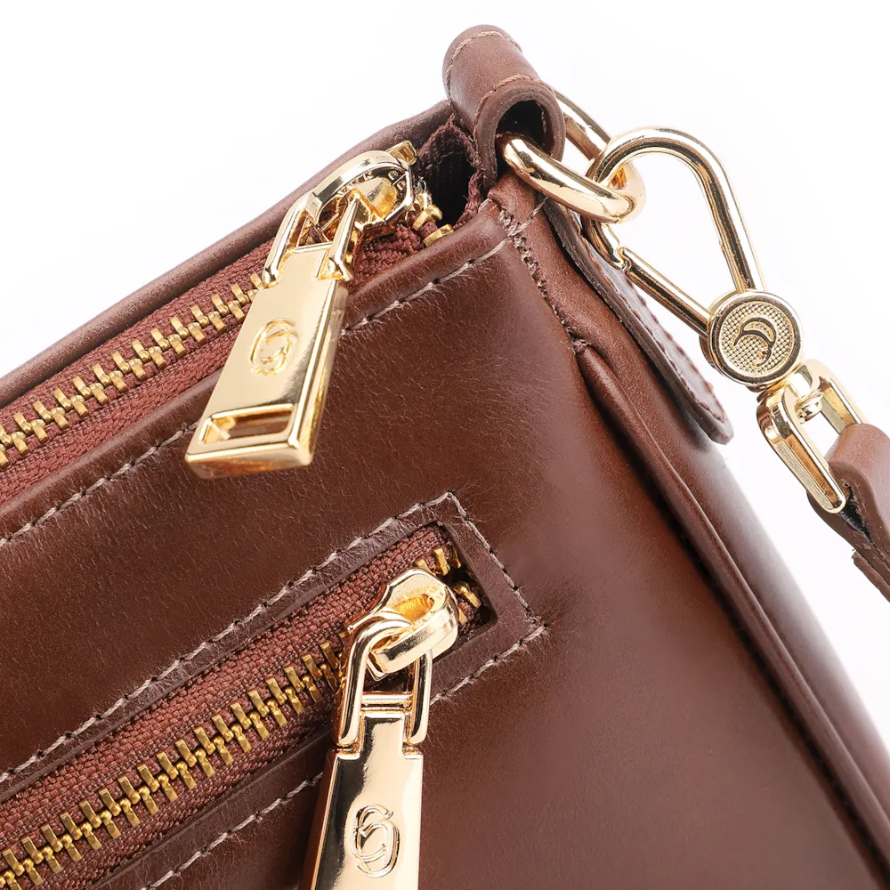 Bolsa Transversal Couro Marrom Escuro - imagem 7