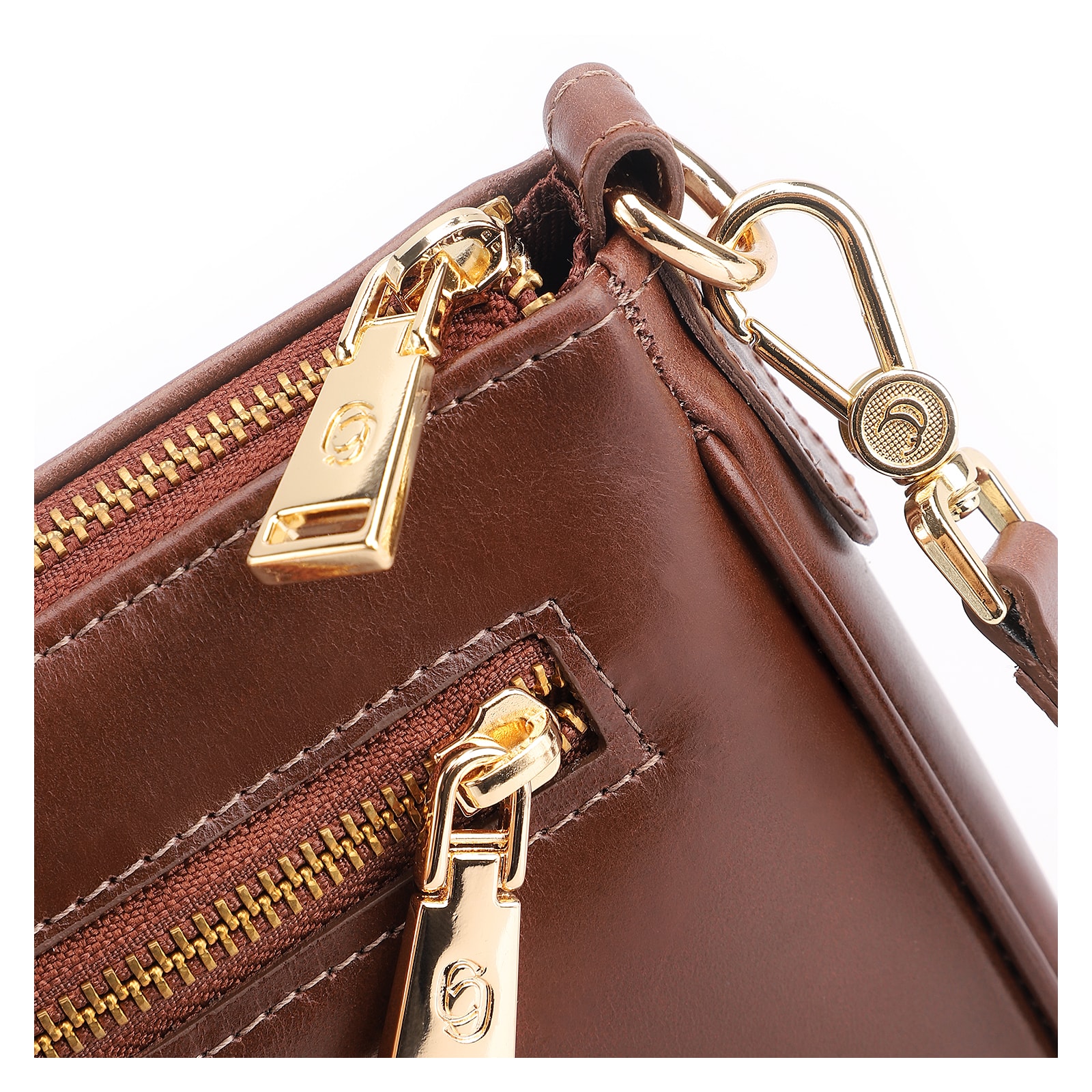 Bolsa Transversal Couro Marrom Escuro