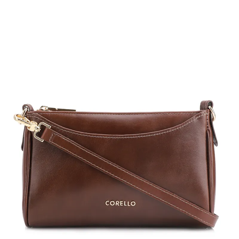 Bolsa Transversal Couro Marrom Escuro