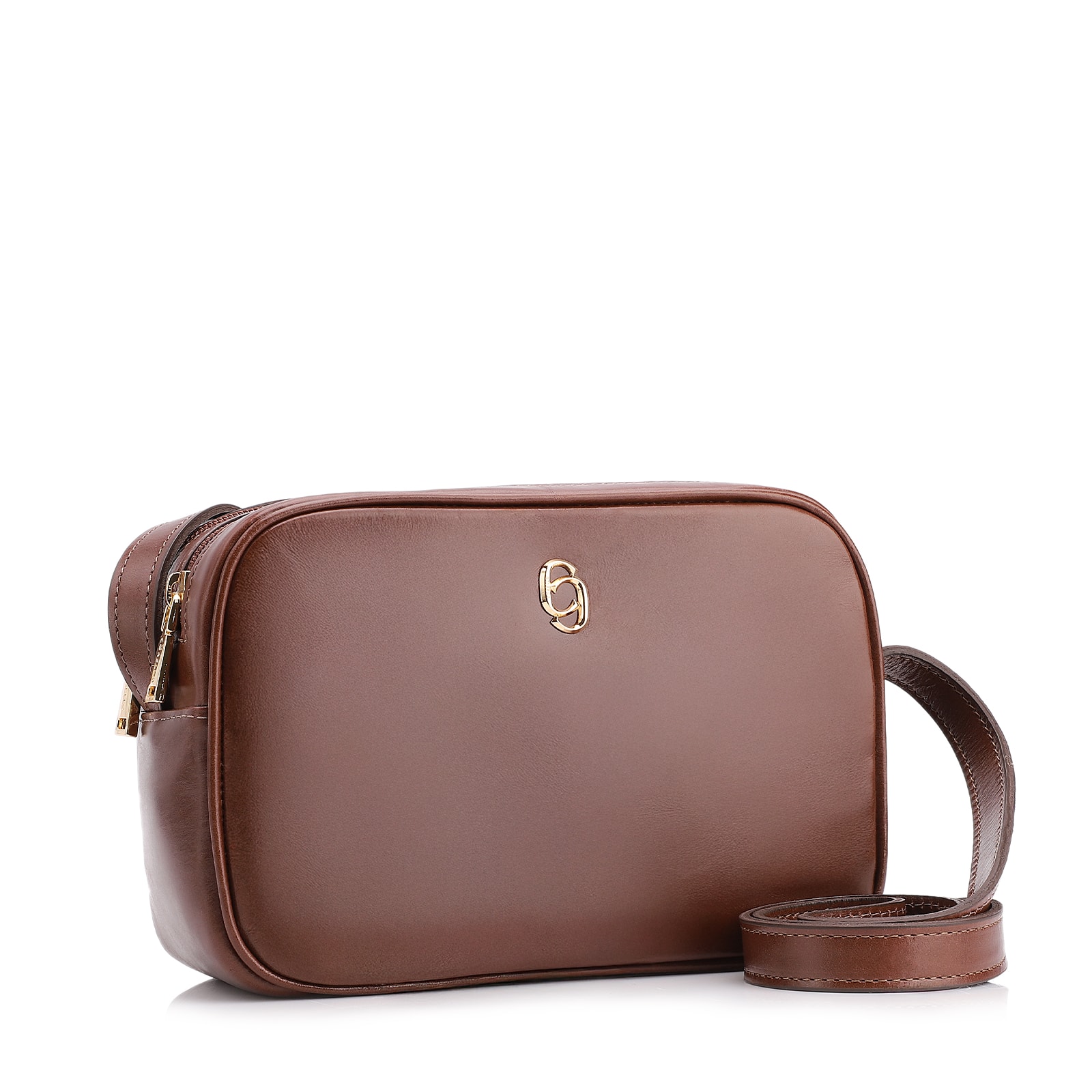Bolsa Transversal Couro Marrom Escuro