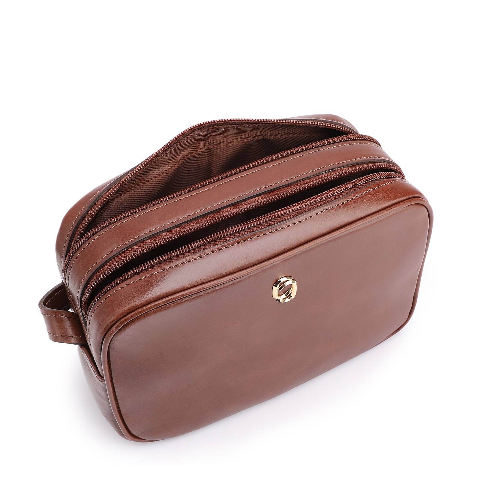 Bolsa Transversal Couro Marrom Escuro