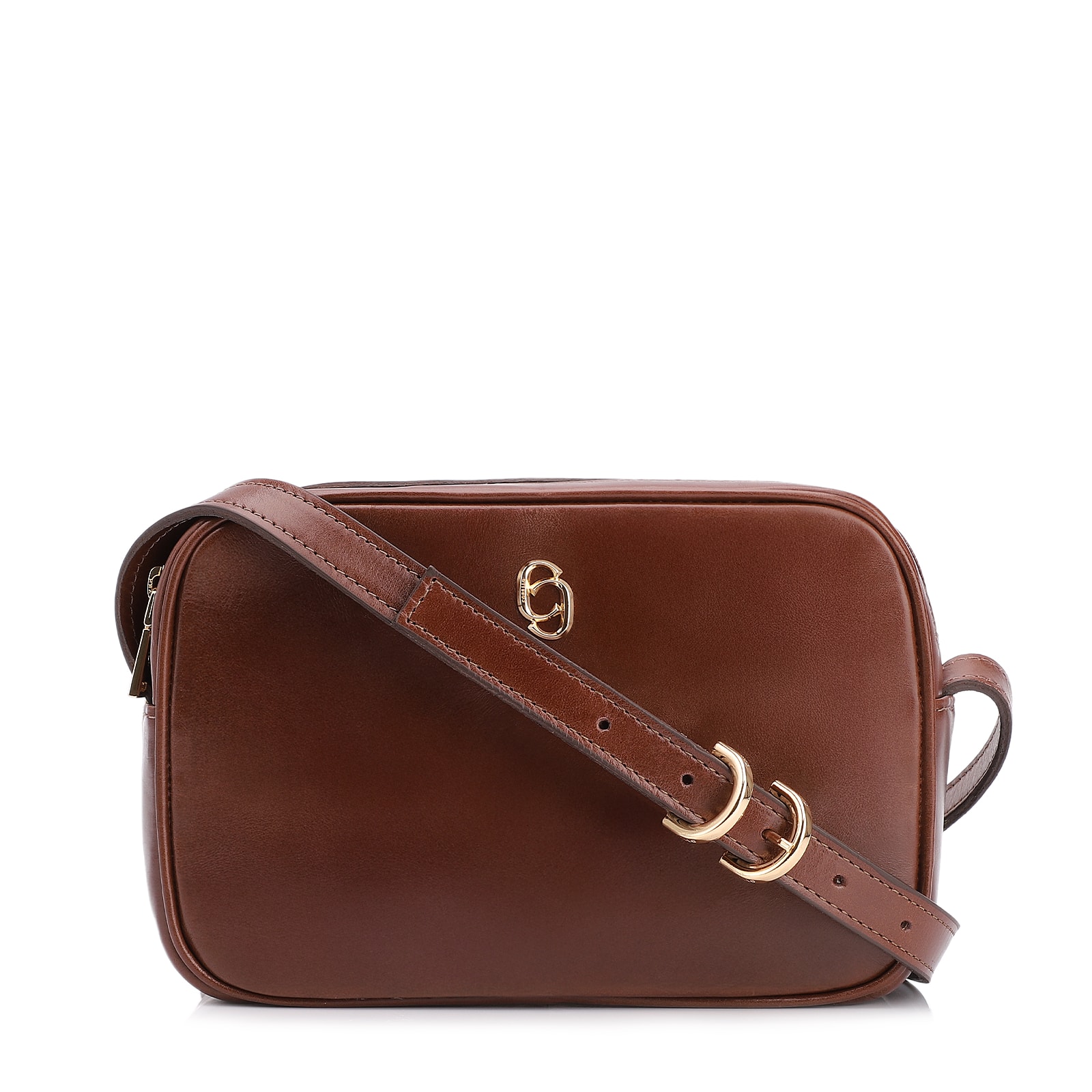 Bolsa Transversal Couro Marrom Escuro