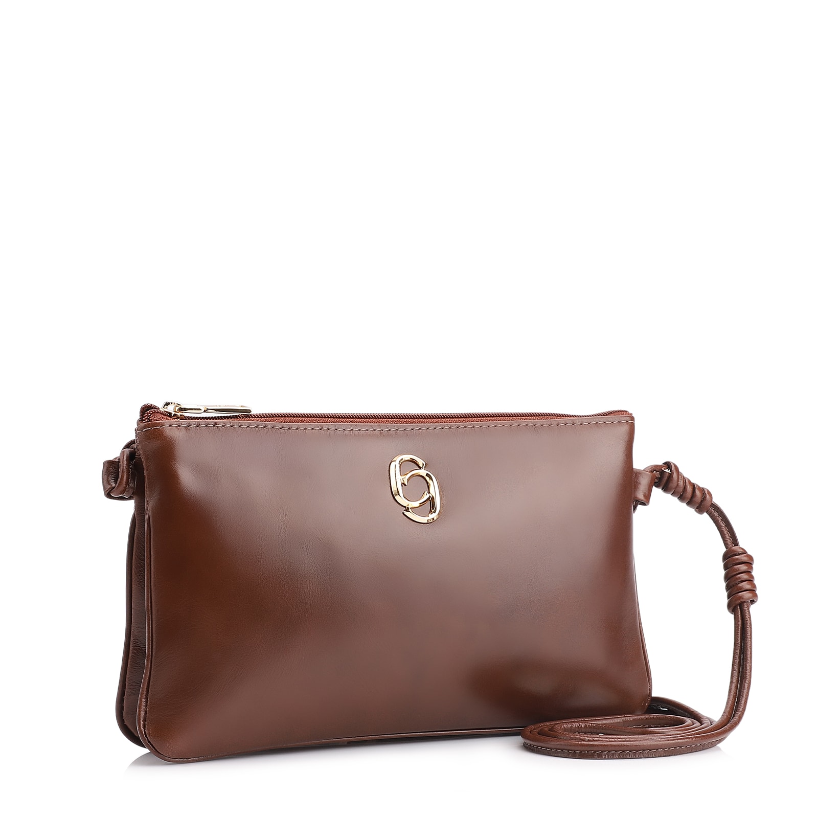 Bolsa Transversal Couro Marrom Escuro