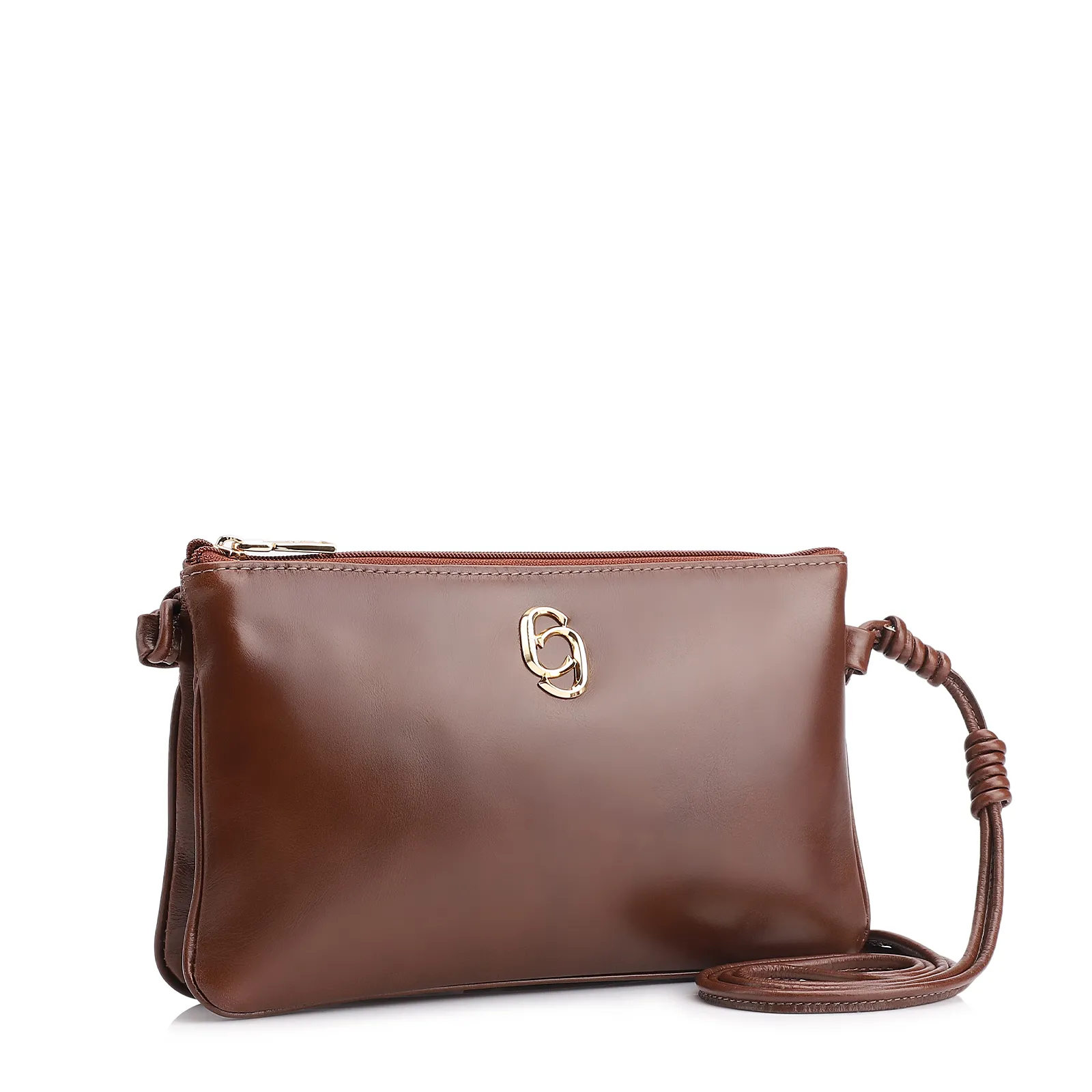 Bolsa Transversal Couro Marrom Escuro