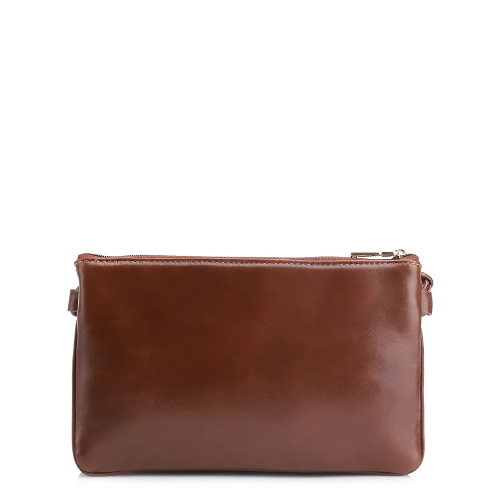 Bolsa Transversal Couro Marrom Escuro - imagem 4