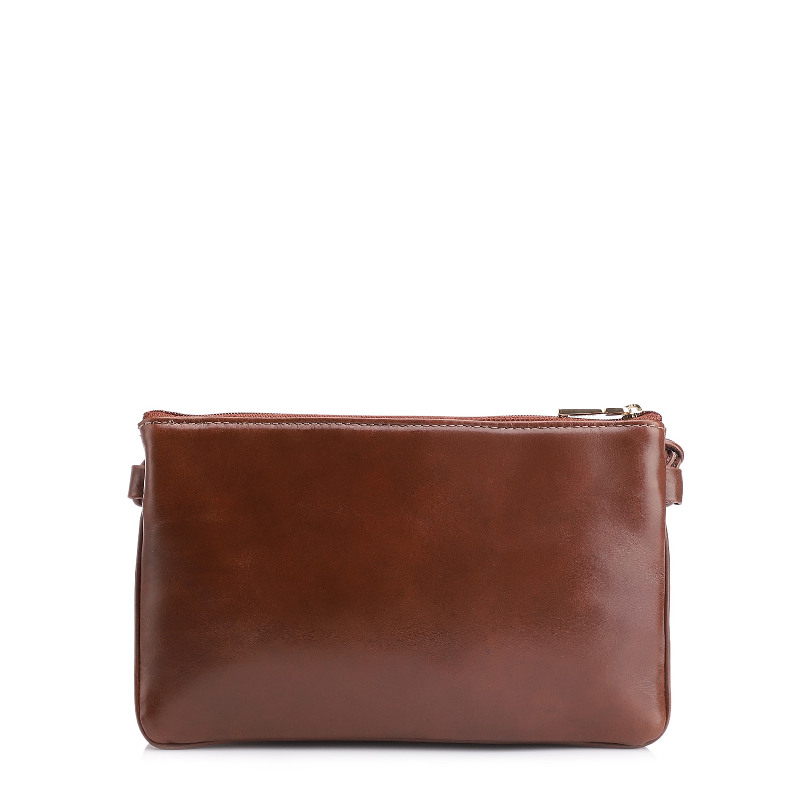 Bolsa Transversal Couro Marrom Escuro