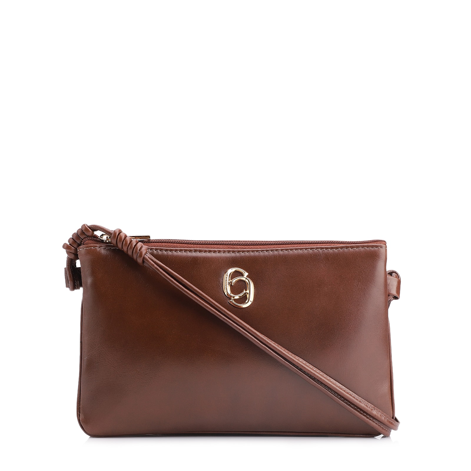 Bolsa Transversal Couro Marrom Escuro