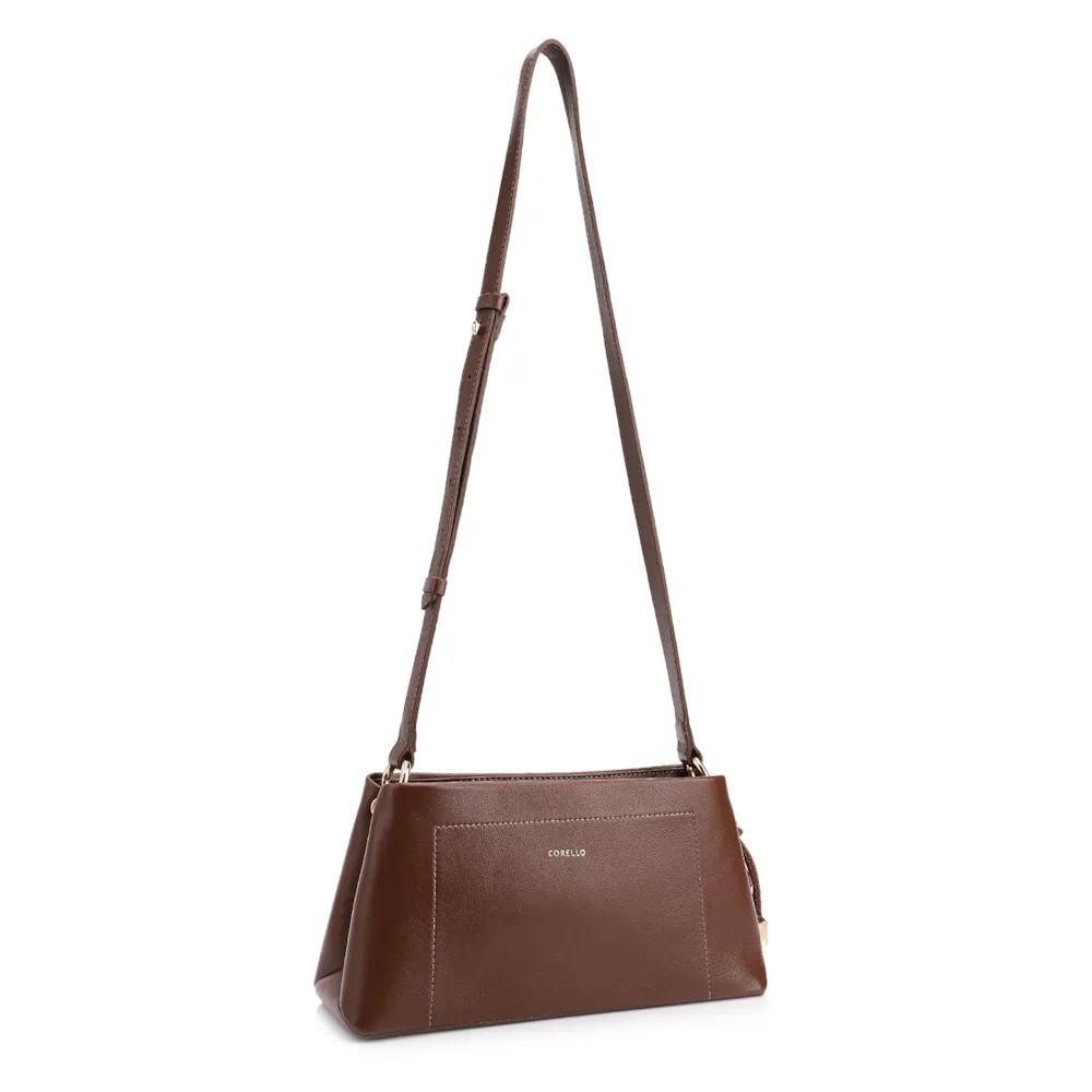  Bolsa Transversal Couro Marrom Escuro - imagem 2